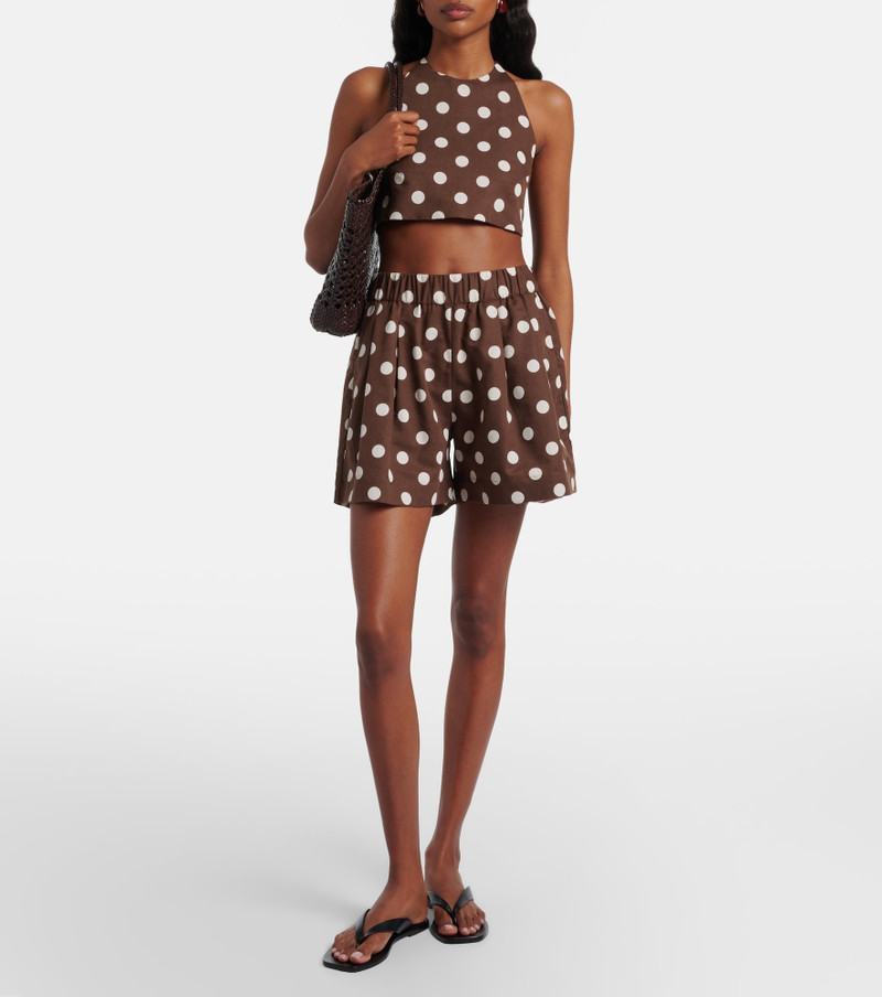 ASCENO Zurich polka-dot linen and cotton shorts outlook