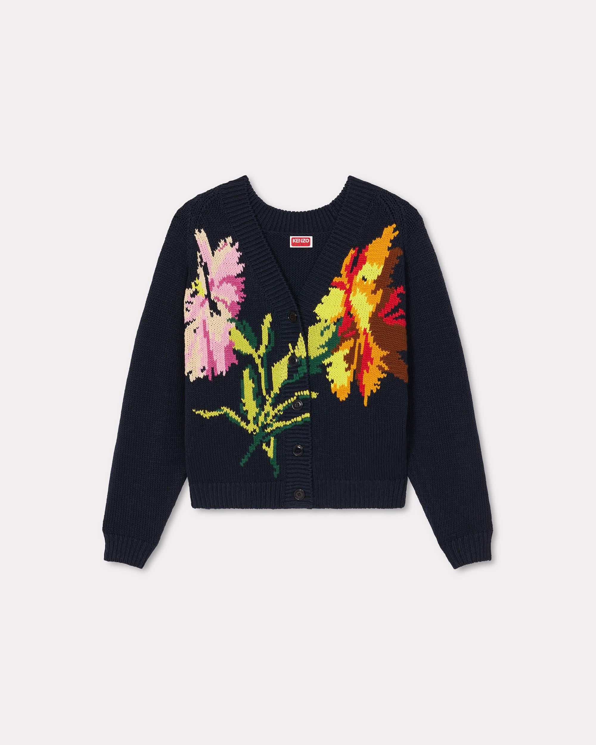 'KENZO Drawn Flowers' embroidered cardigan - 1