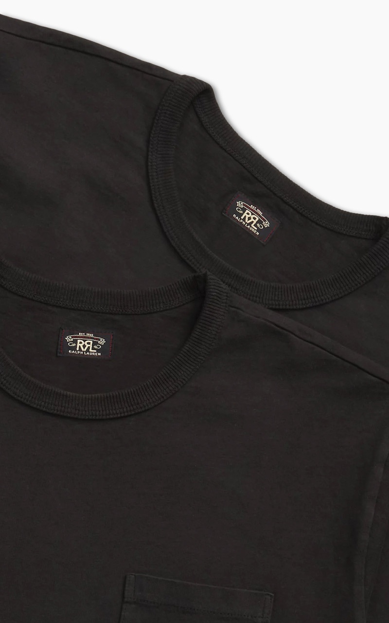 2-PACK GARMENT-DYED POCKET TEES BLACK - 5