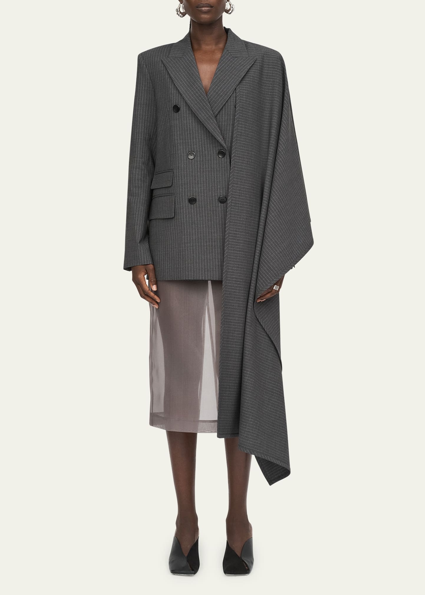 Cloak Double-Breasted Wool Blazer - 2
