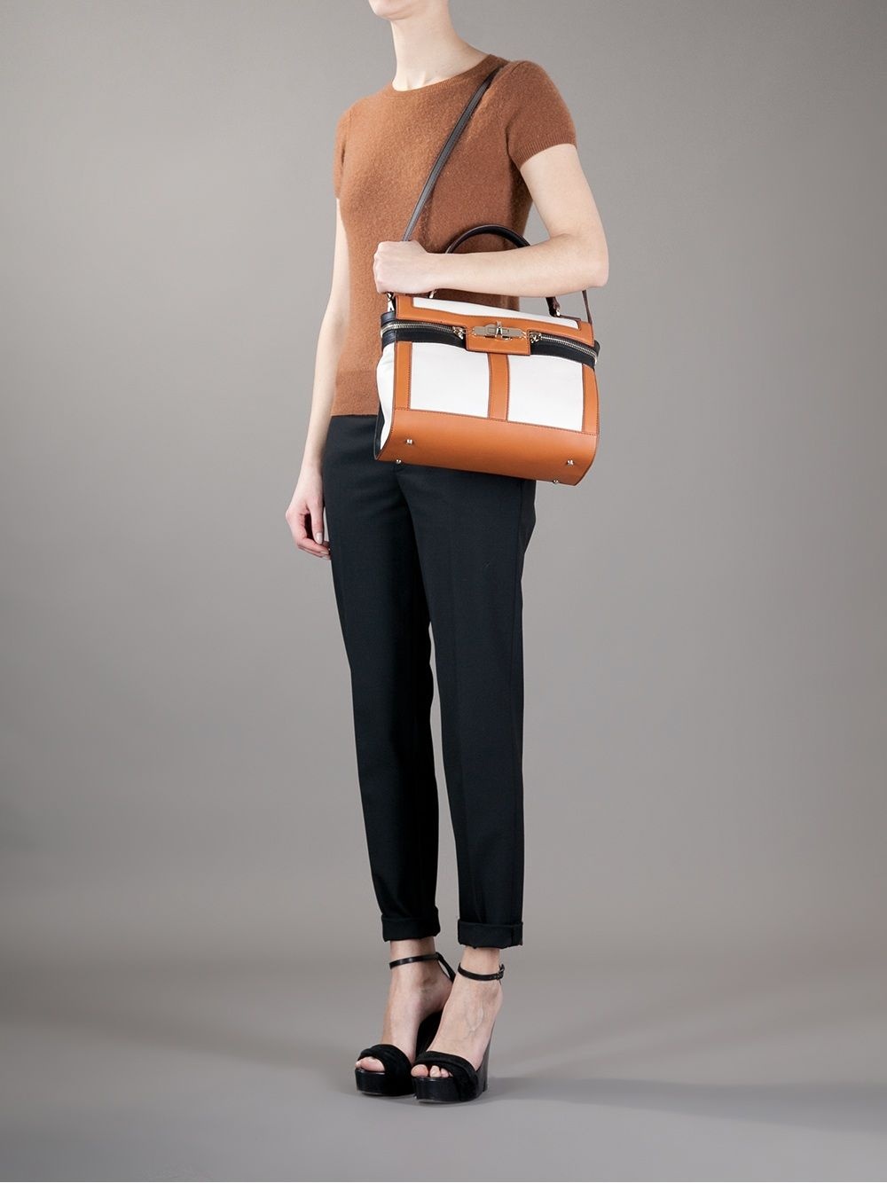 tri-colour zip up tote - 2