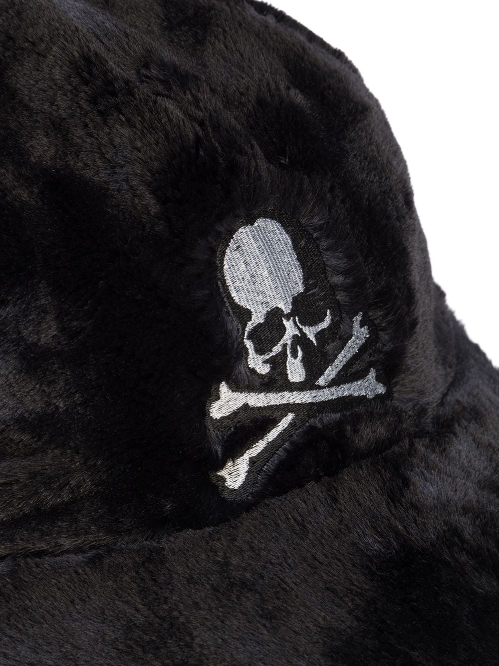 faux-fur skull-patch cap - 2