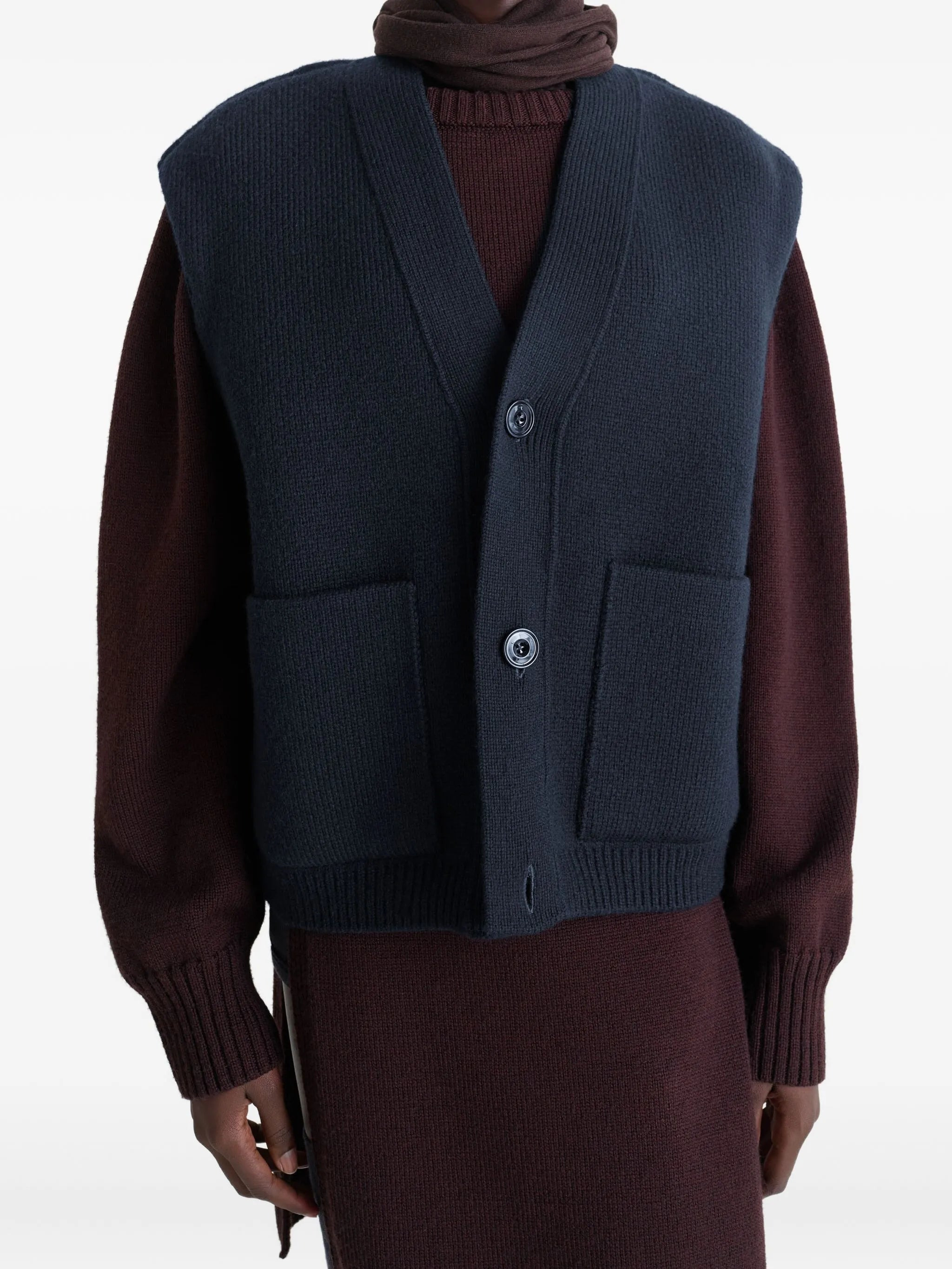 Lemaire Patch-pocket V-neck Cardigan - 2