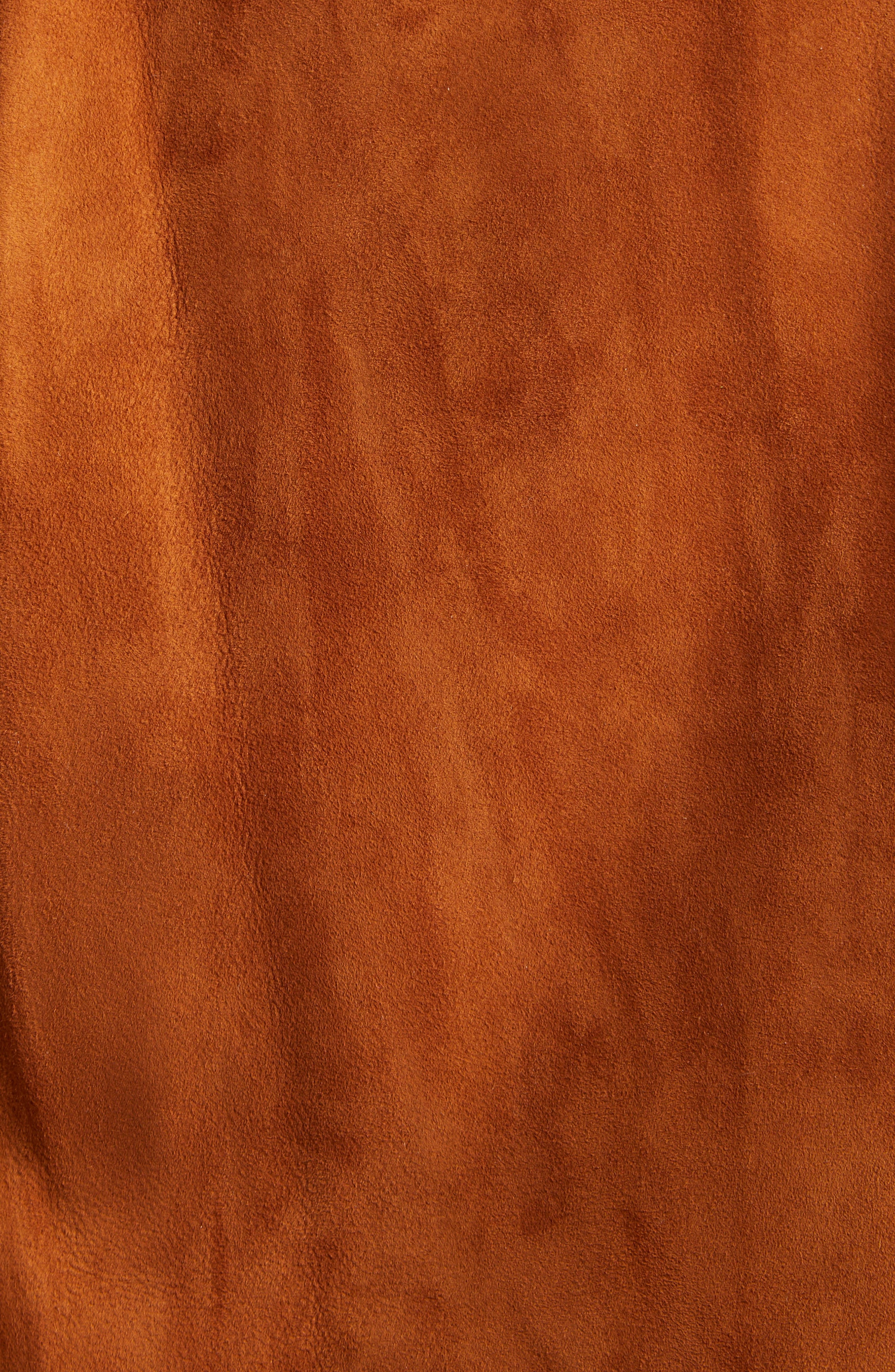 Versace Floral Appliqué Suede Jacket in Tobacco at Nordstrom - 6