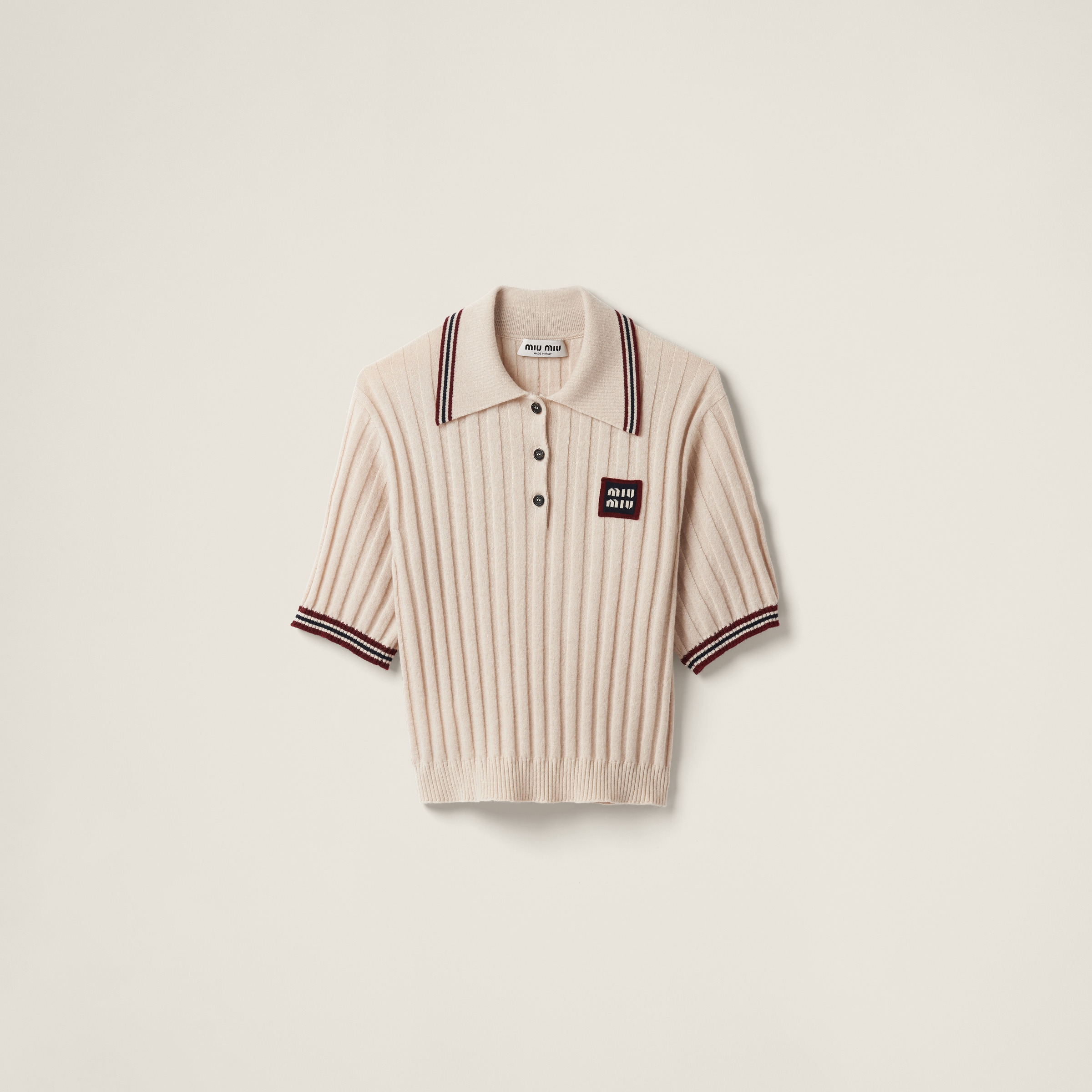 Cashmere knit polo shirt - 1