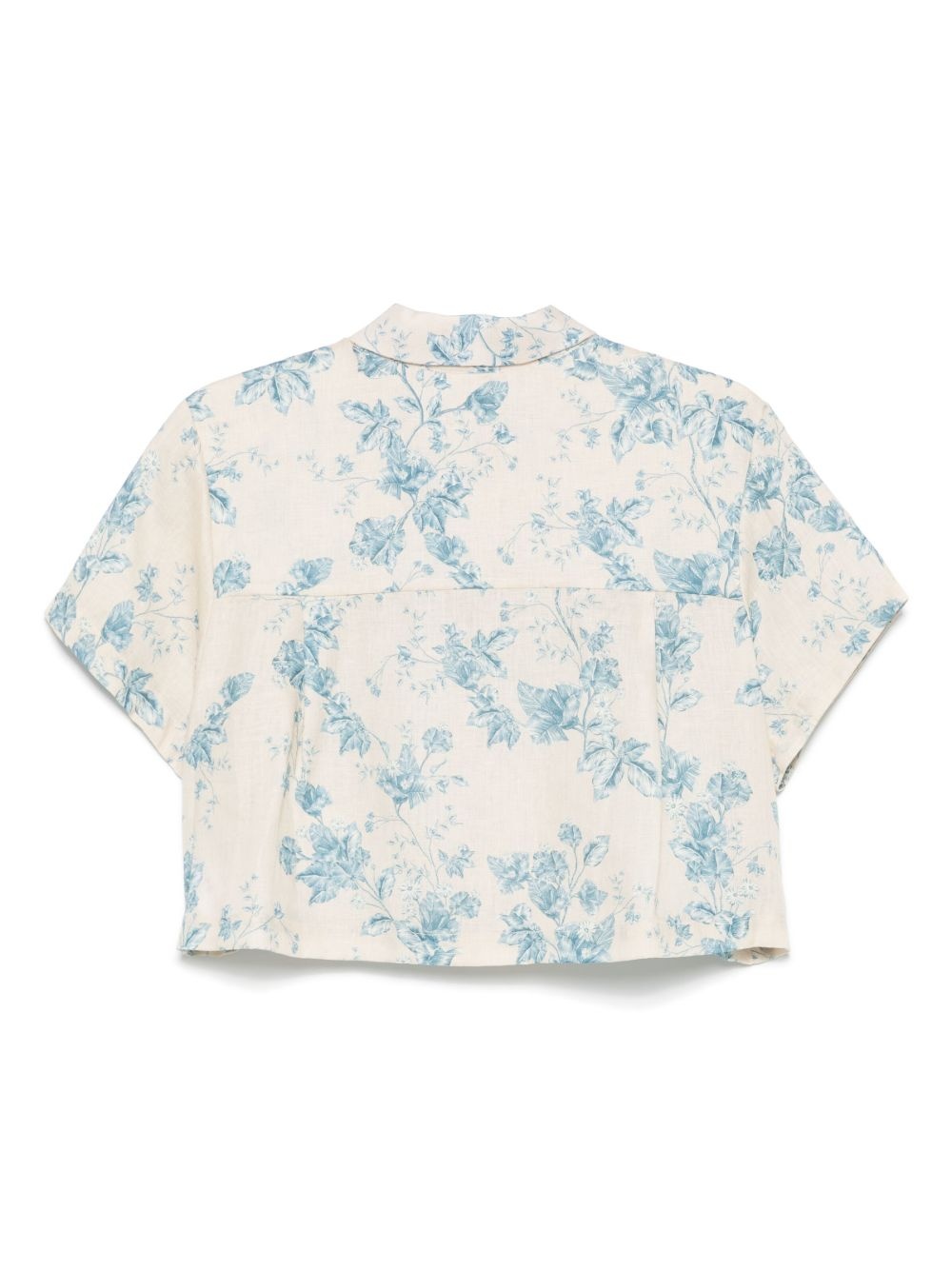 floral-print linen shirt - 2