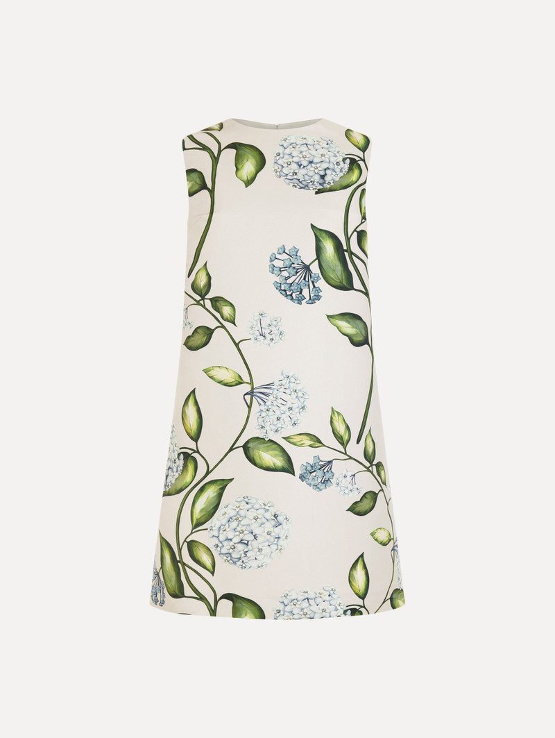 PORCELAIN FLOWER FAILLE SHIFT DRESS 1