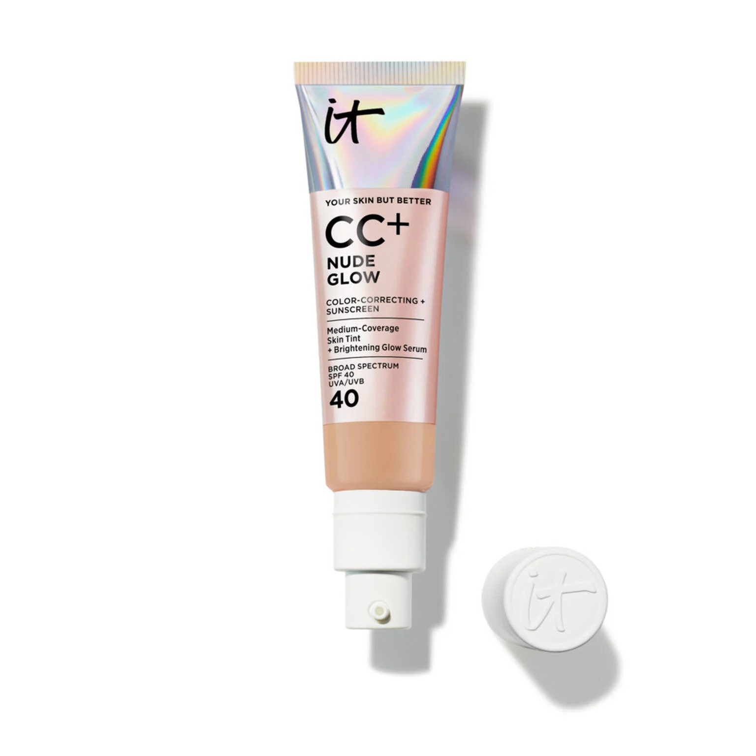CC+ Nude Glow Lightweight Foundation + Glow Serum with SPF 40 - 1