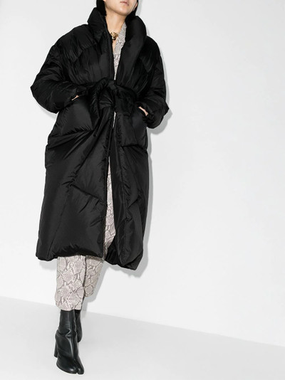 Khrisjoy contrast-belt mid-length puffer coat outlook