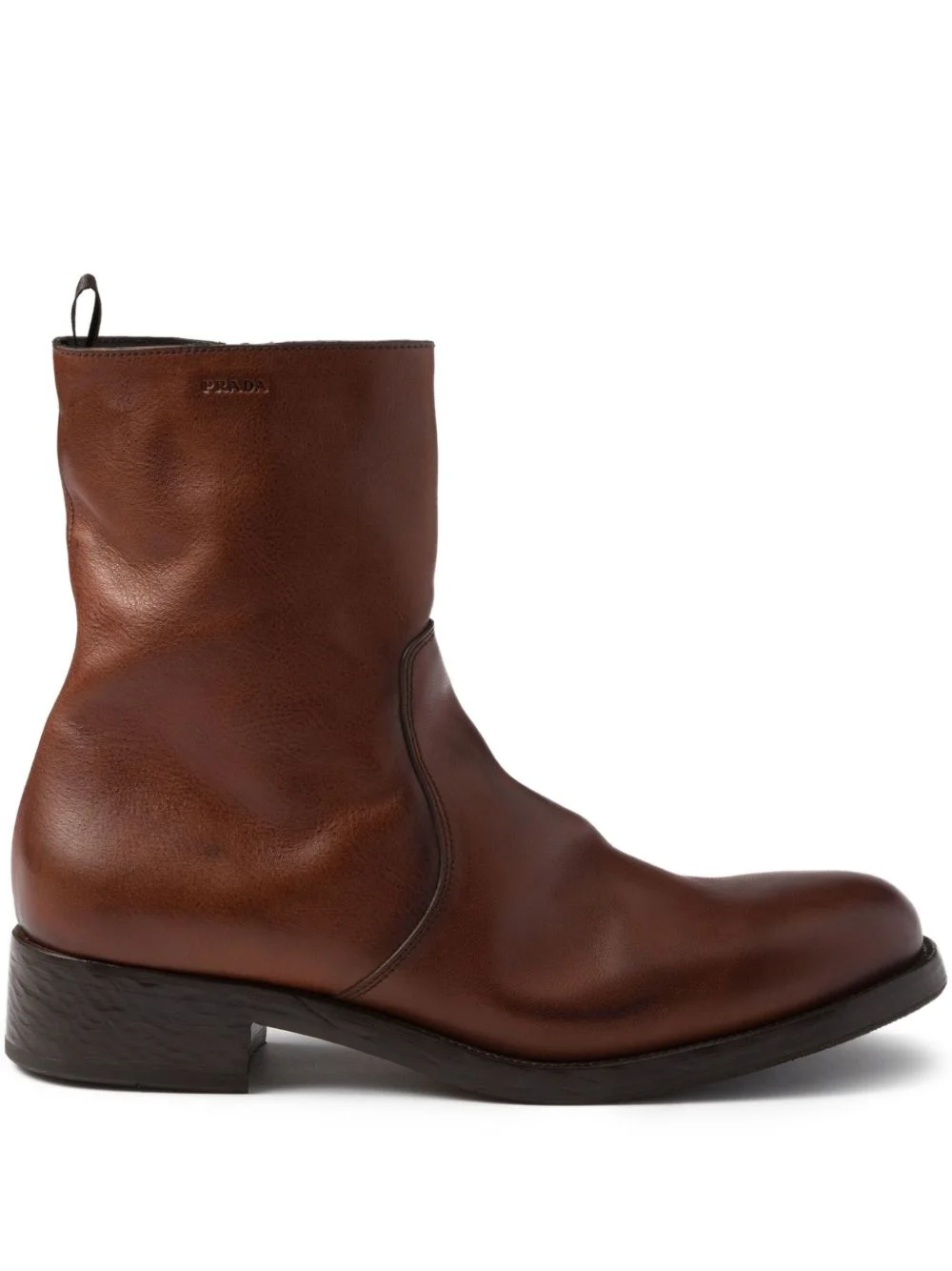 40mm zip leather boots - 1