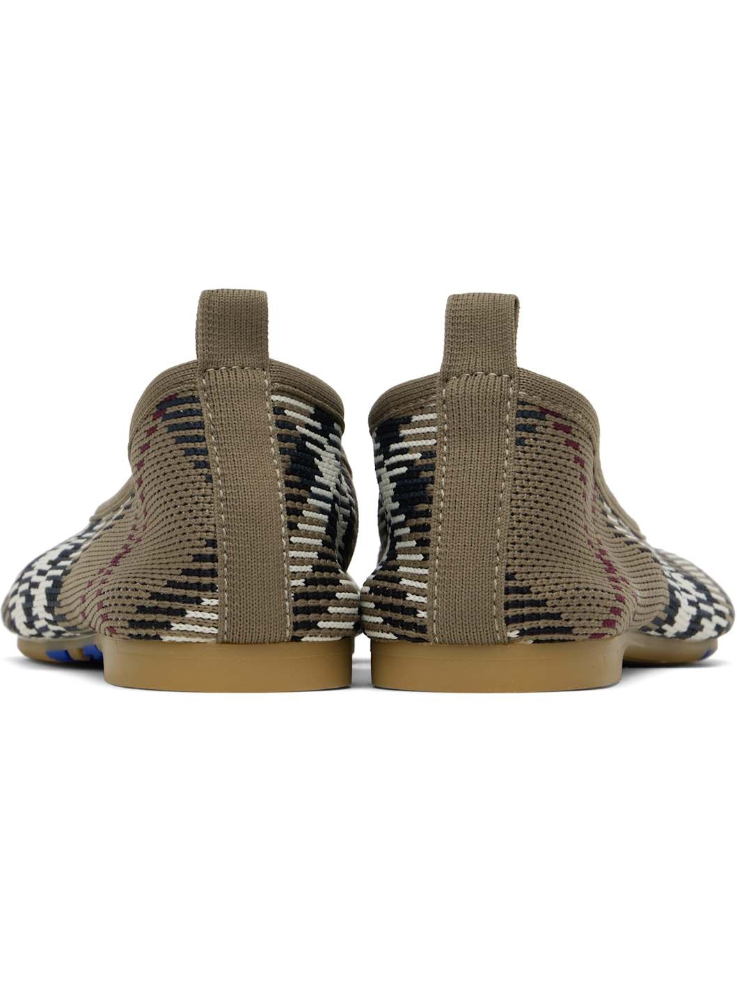 Khaki Check Ballerina Flats - 2