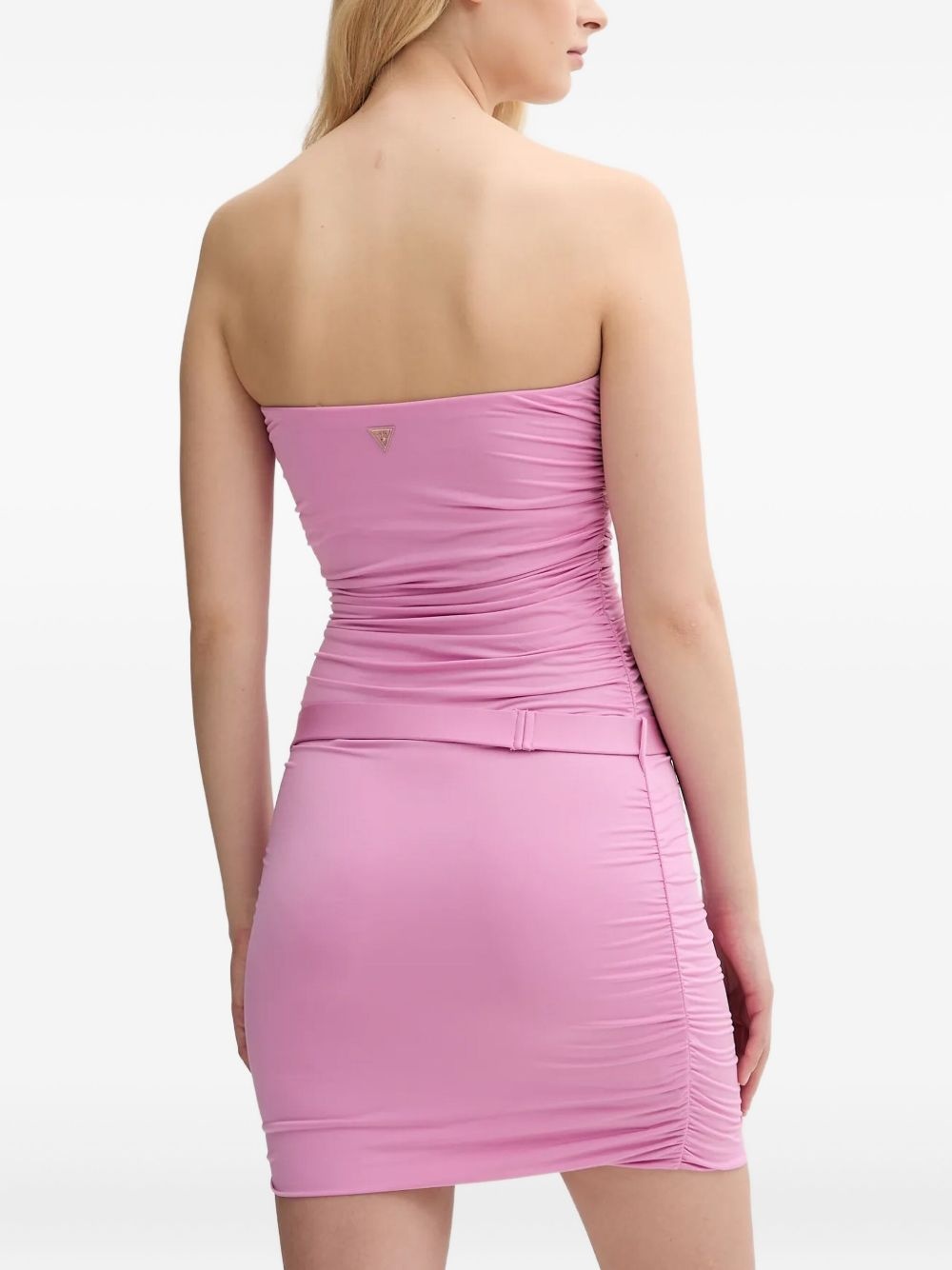ruched-detail belted mini day dress - 3