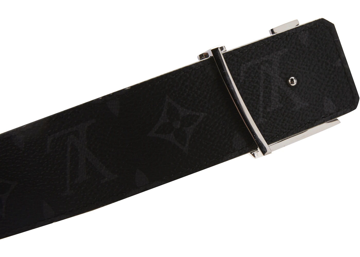 Louis Vuitton LV Initiales Reversible Belt Monogram Eclipse Taiga 40MM Black - 4