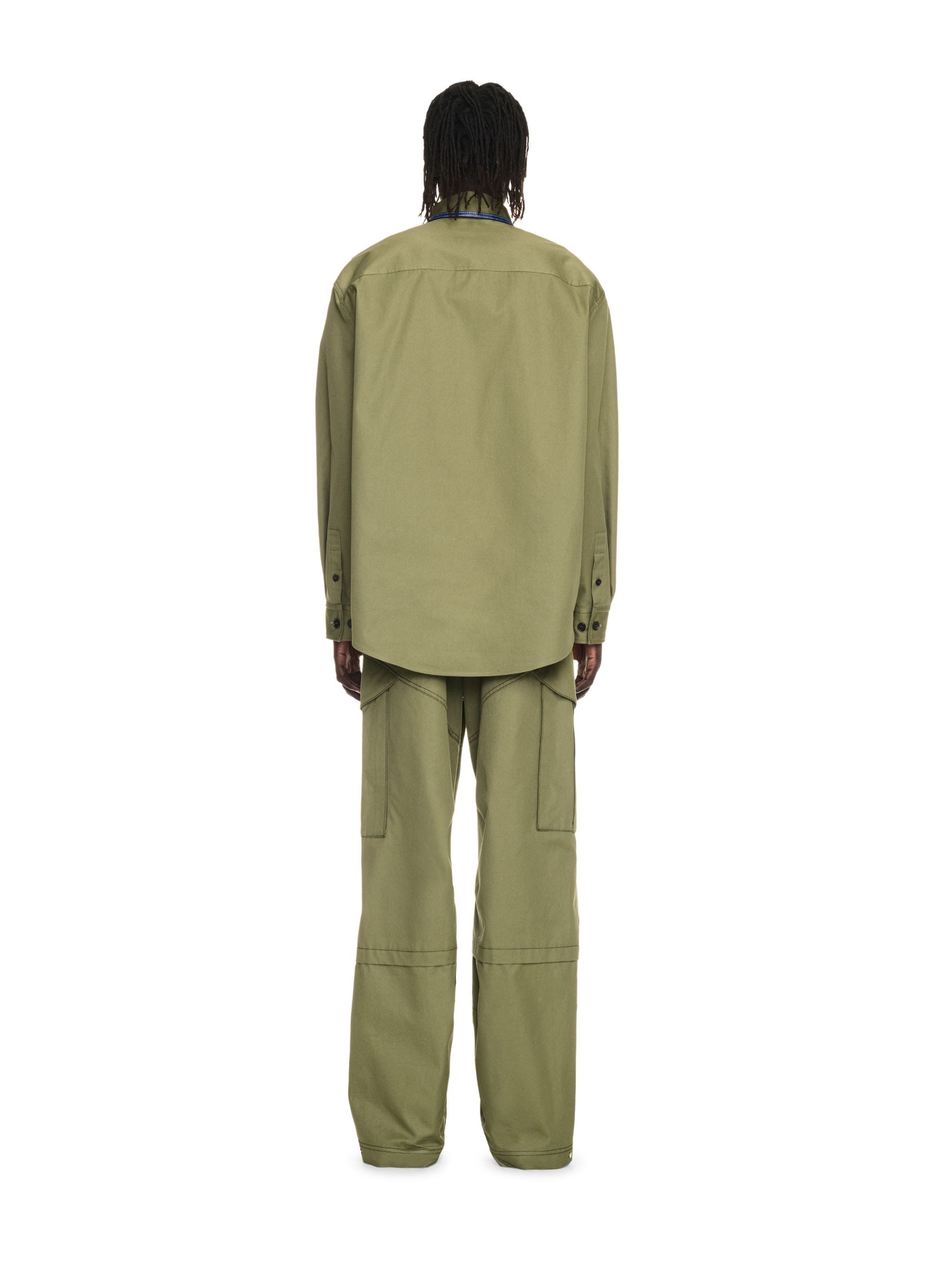 Military Green Cotton Overshirt - 4
