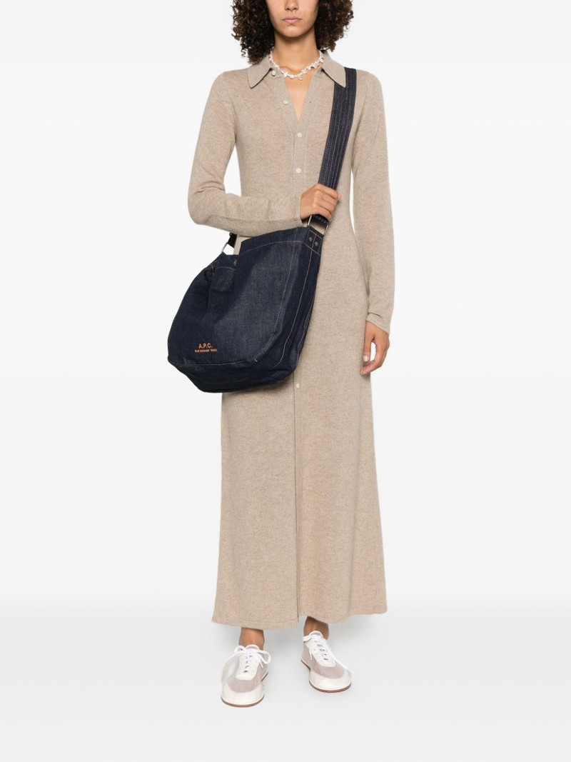 A.P.C. medium denim crossbody bag outlook