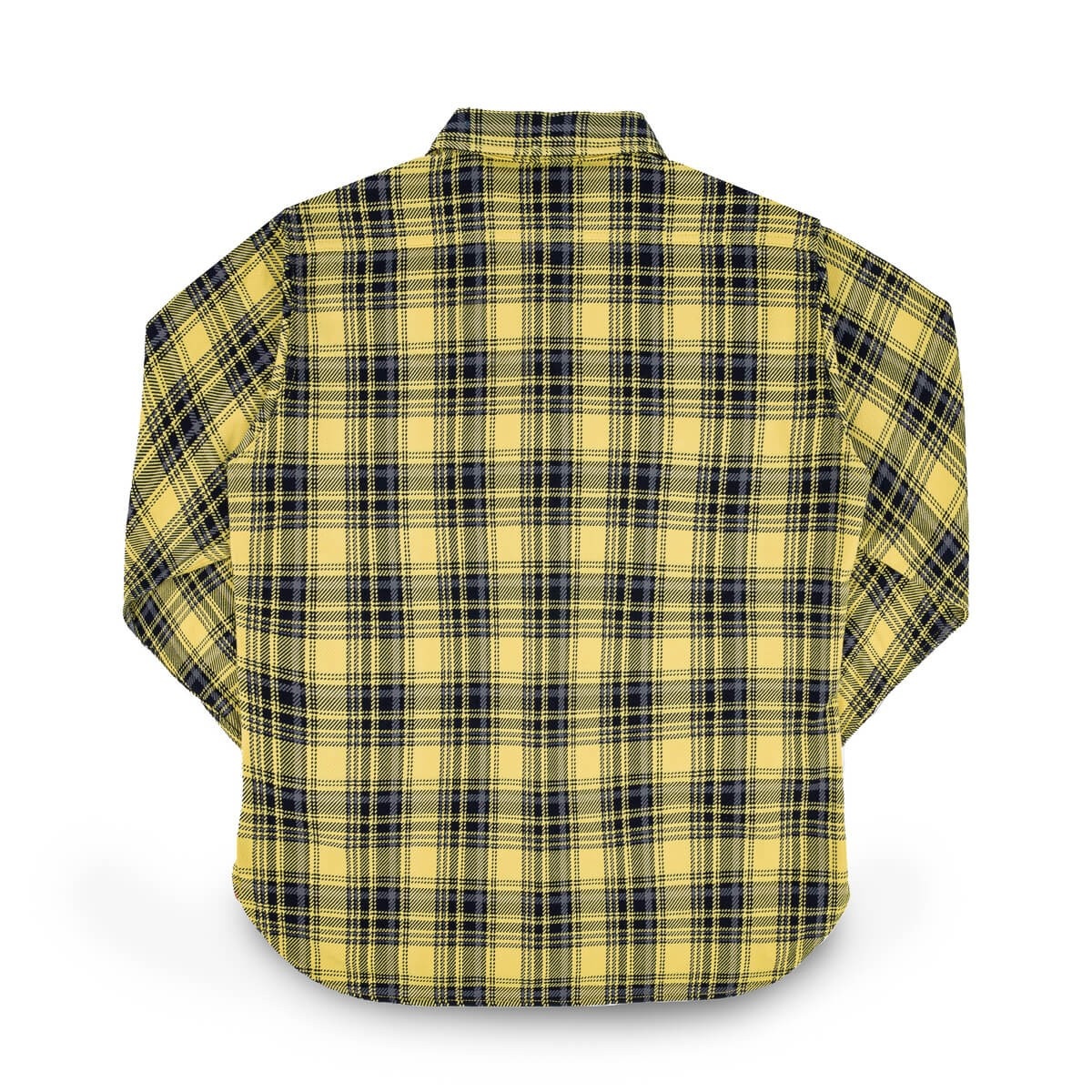 IHSH-412-YEL 9oz Selvedge Indigo Check Flannel Work Shirt Yellow - 9