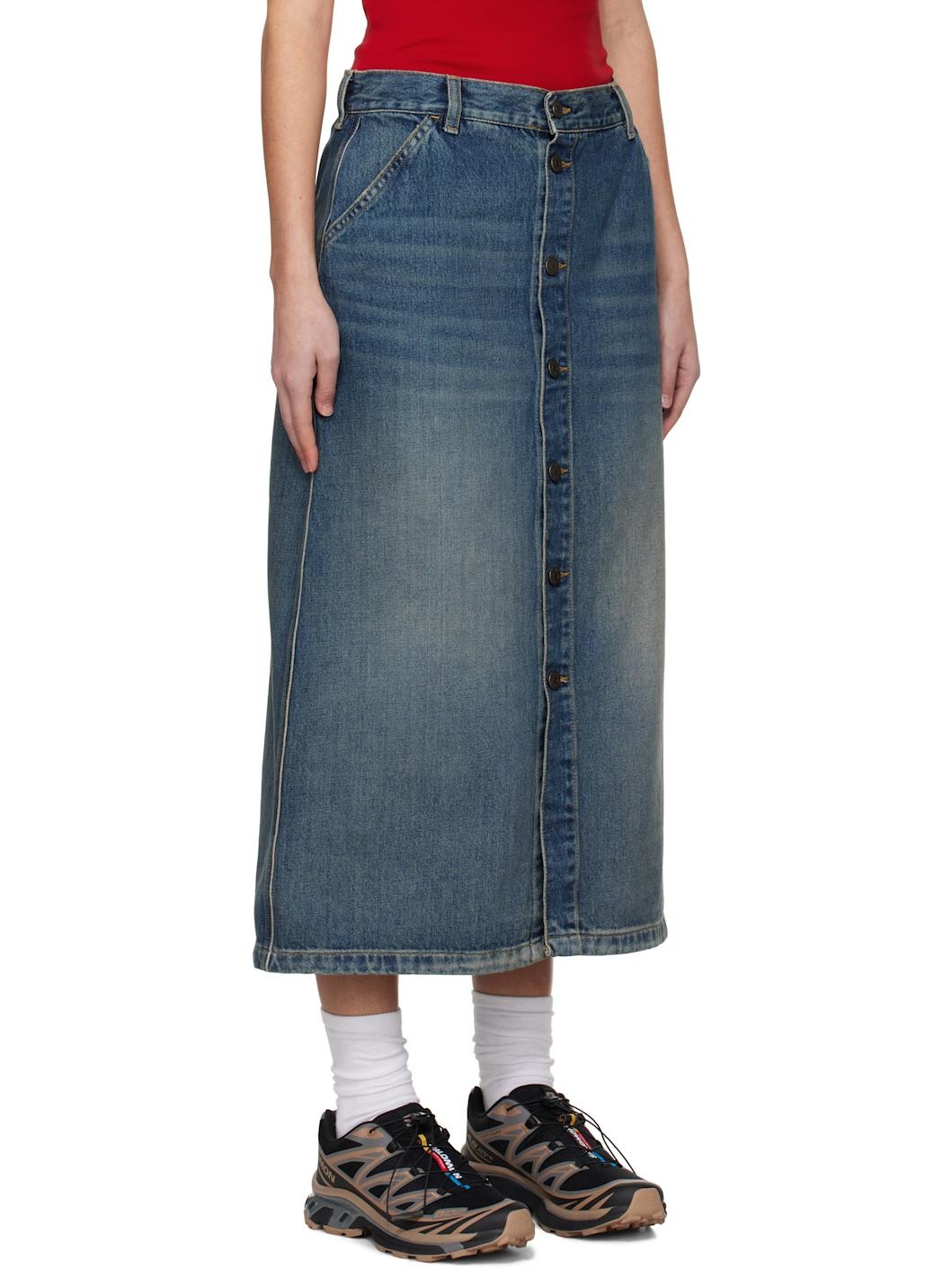 Blue Marvin Denim Midi Skirt - 2