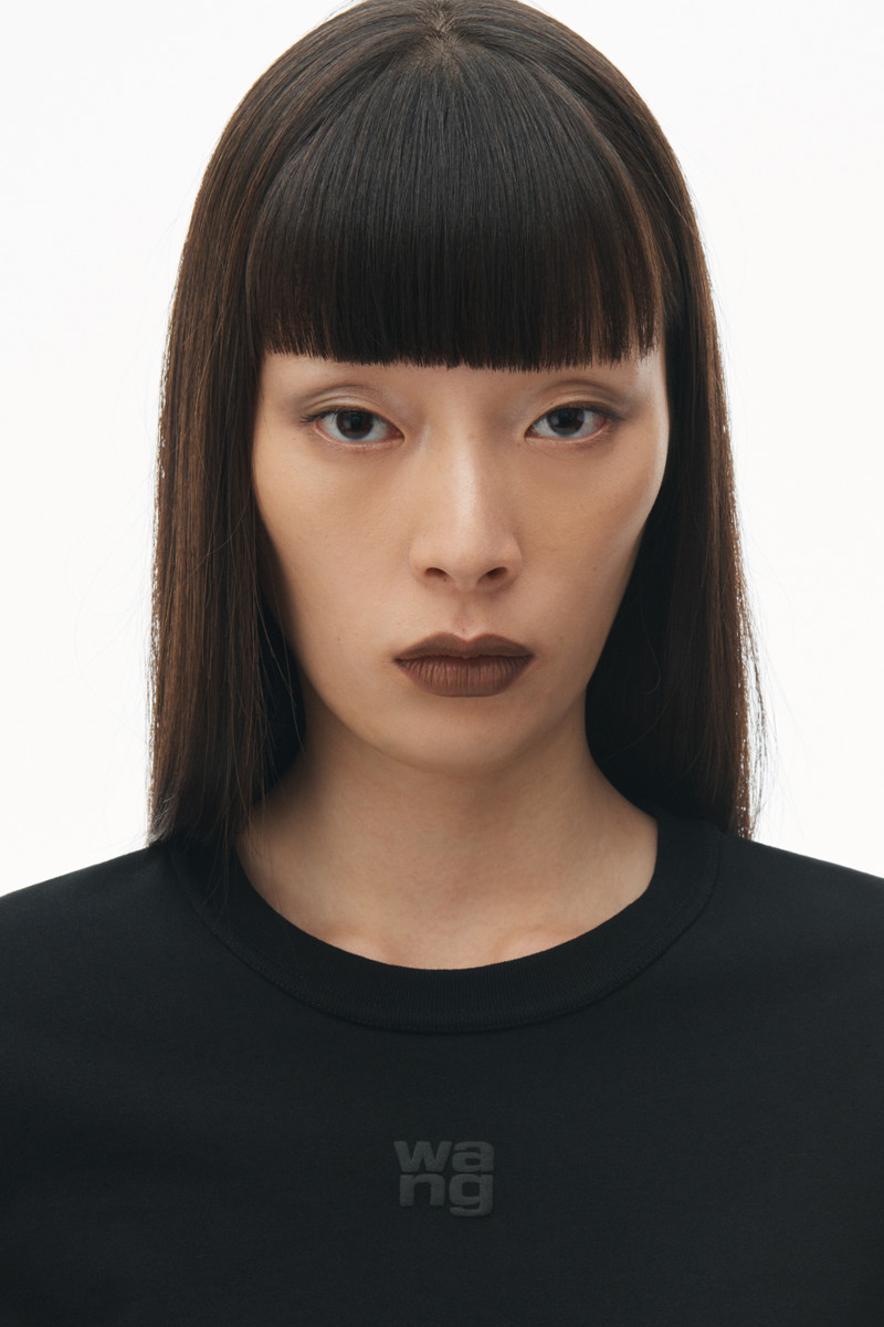 Alexander Wang Logo Shrunken Tee in Cotton Jersey outlook