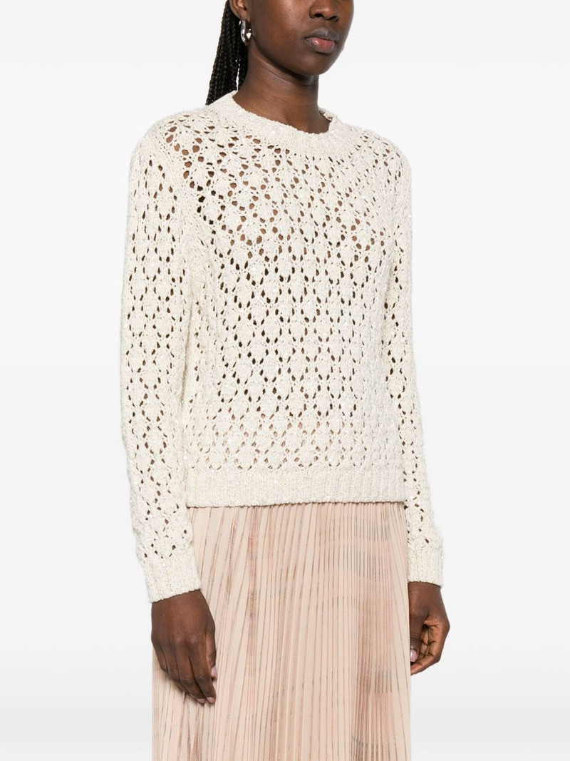 open-knit crew-neck sweater 3