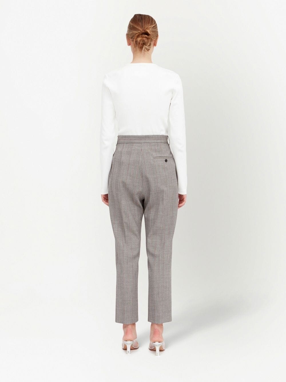 striped tailored cropped trousers - 4