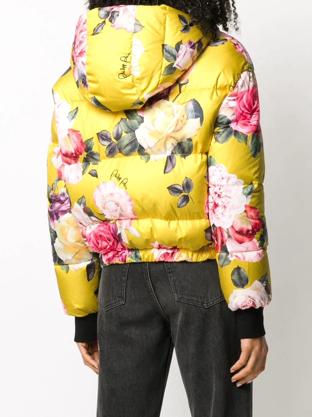 floral-print hooded puffer jacket - 4