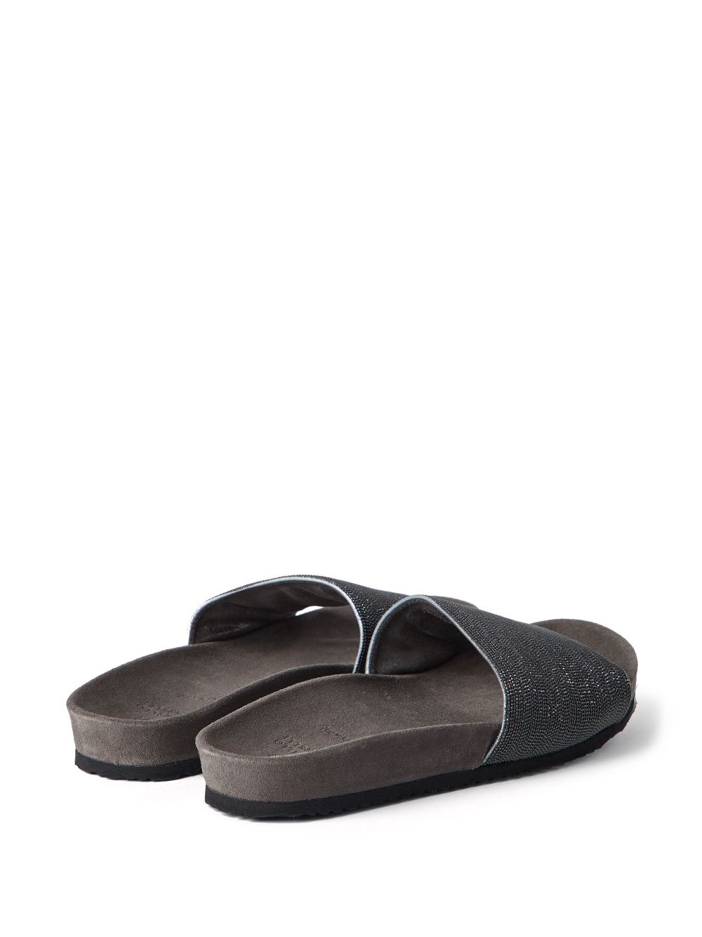 Monili embellished leather slides - 3