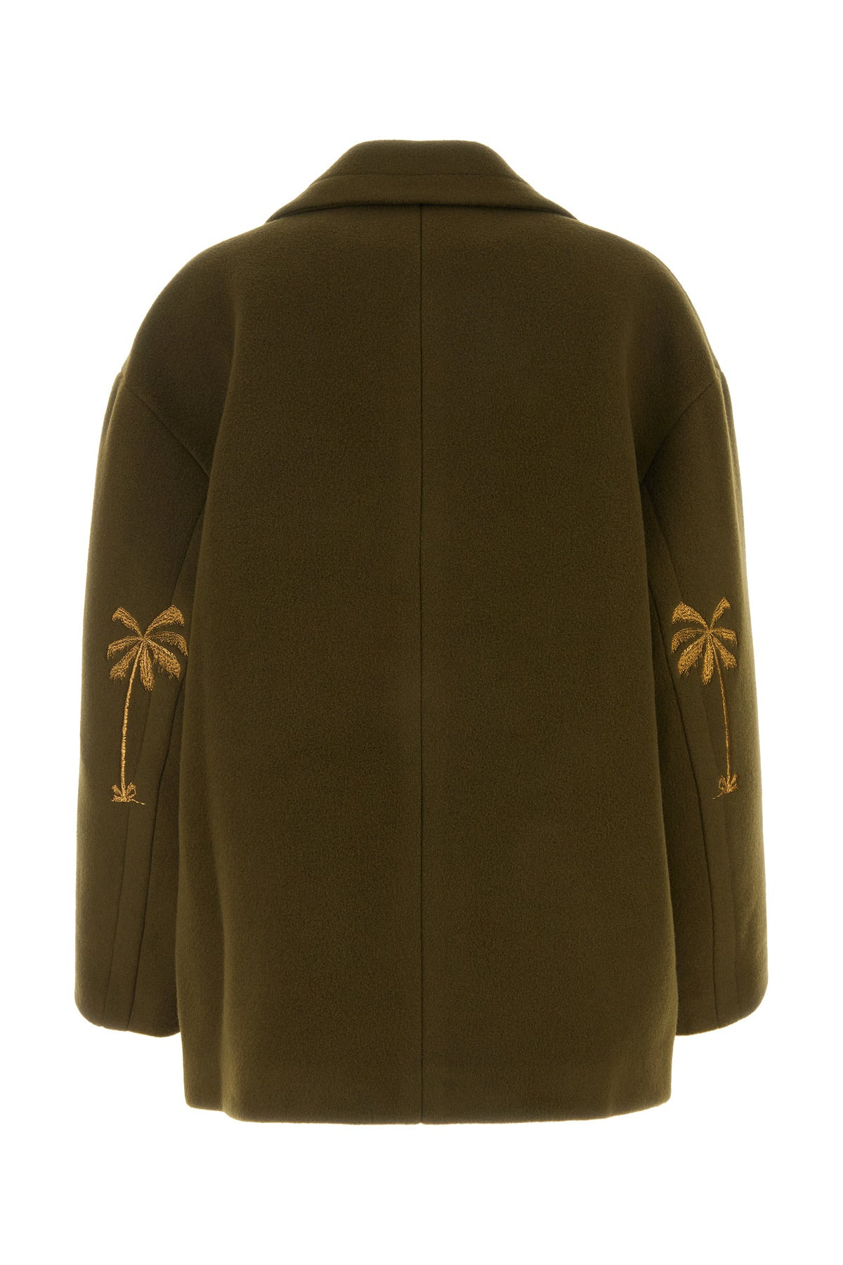 Olive green felt coat - 2