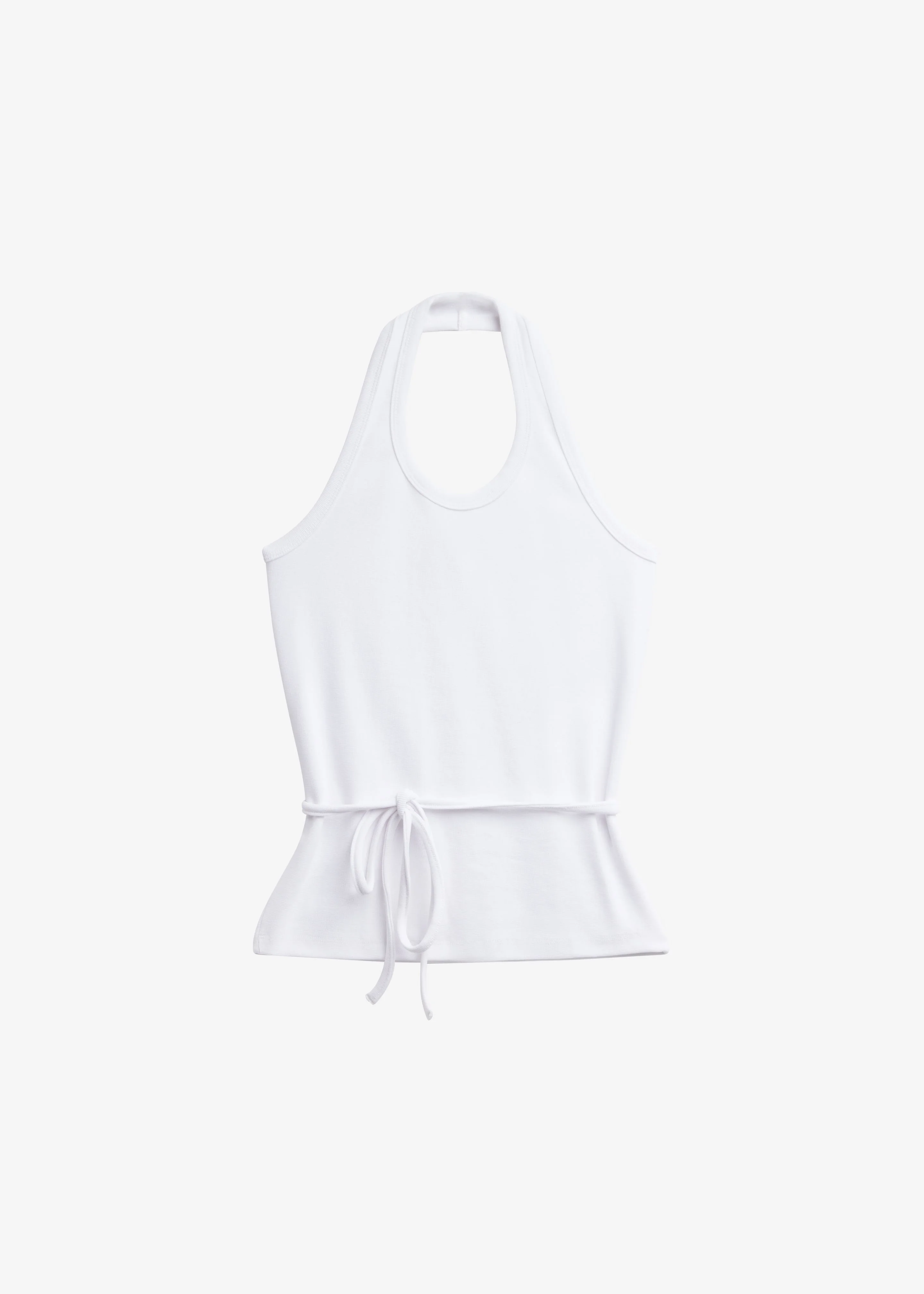 Denia Halter Tie Top - White - 1