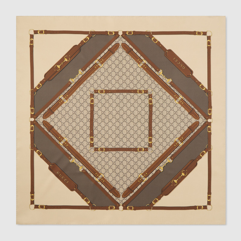 Printed silk twill carré 1