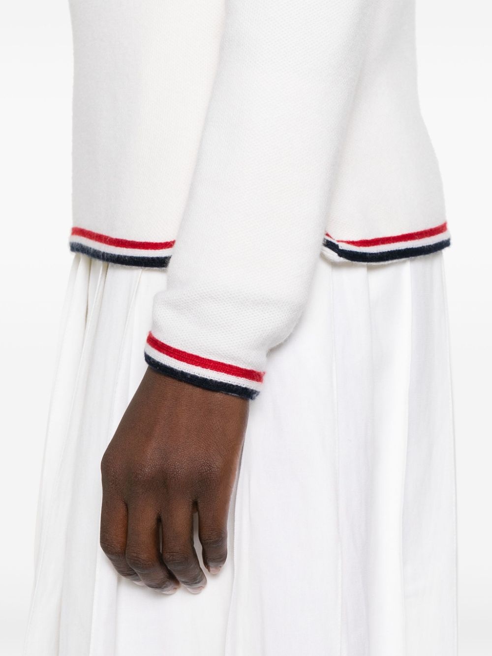 striped-border cashmere jumper - 5