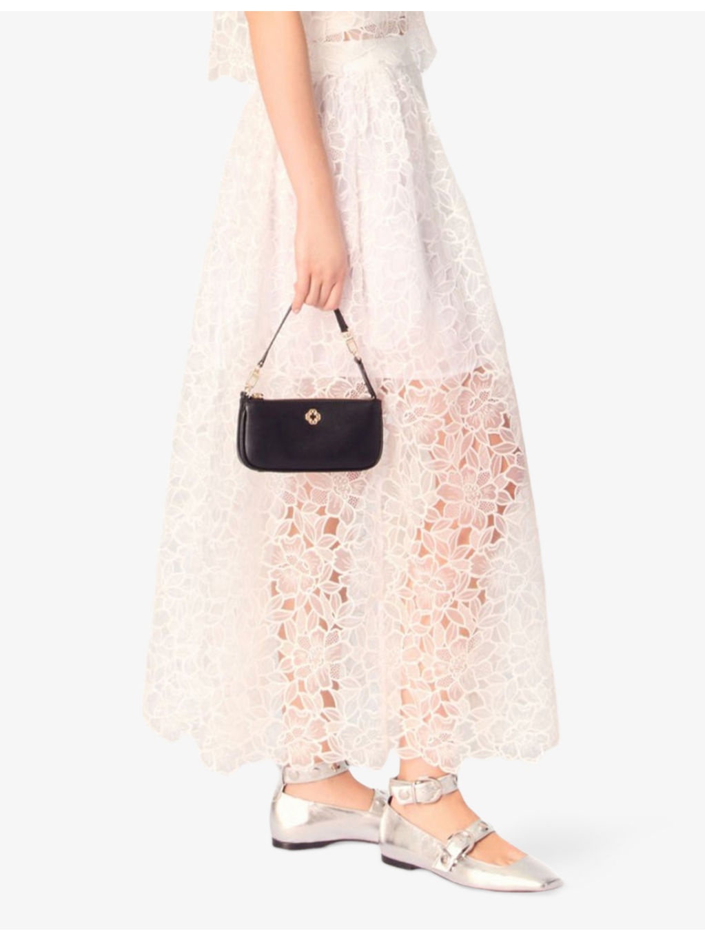 Open-Lace Woven Maxi Skirt - 3