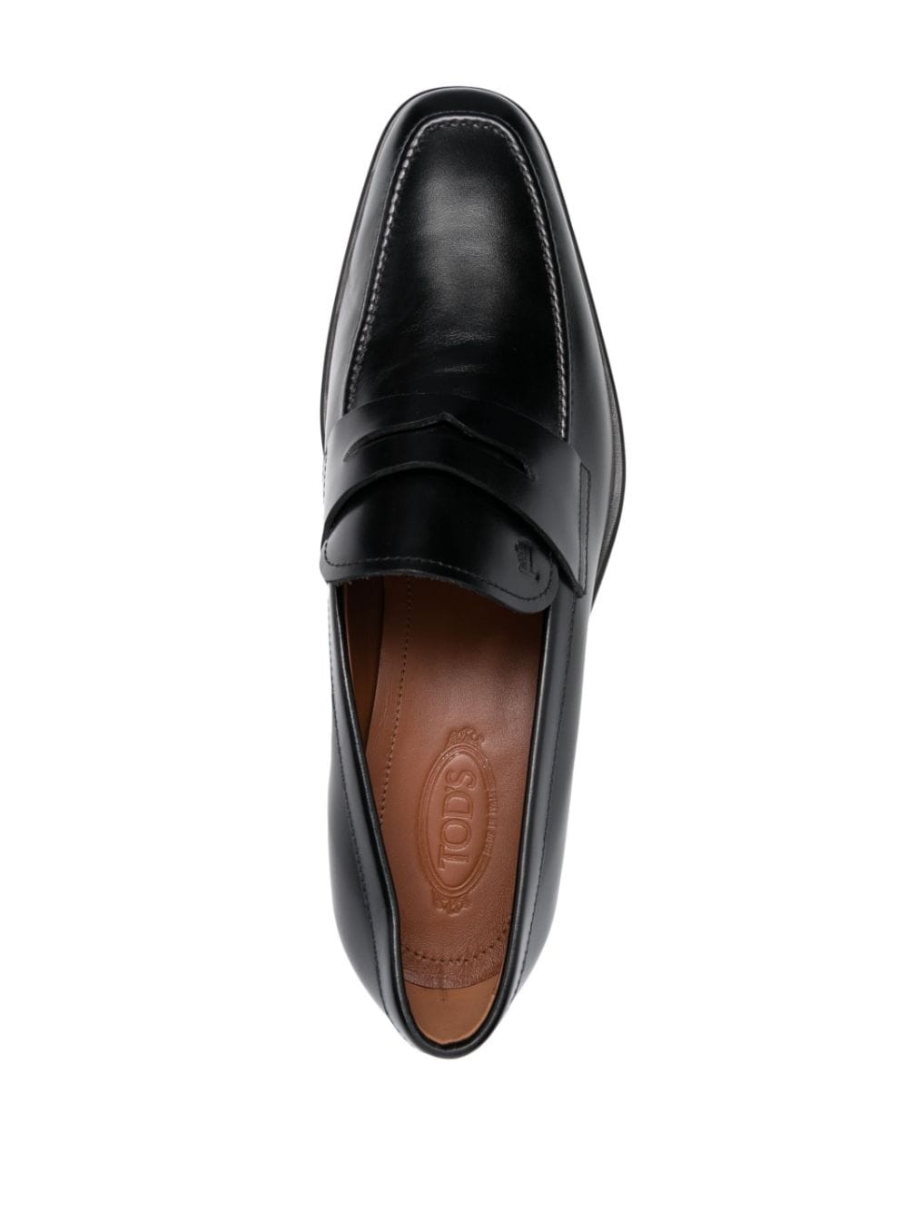 square-toe high-shine loafers - 4