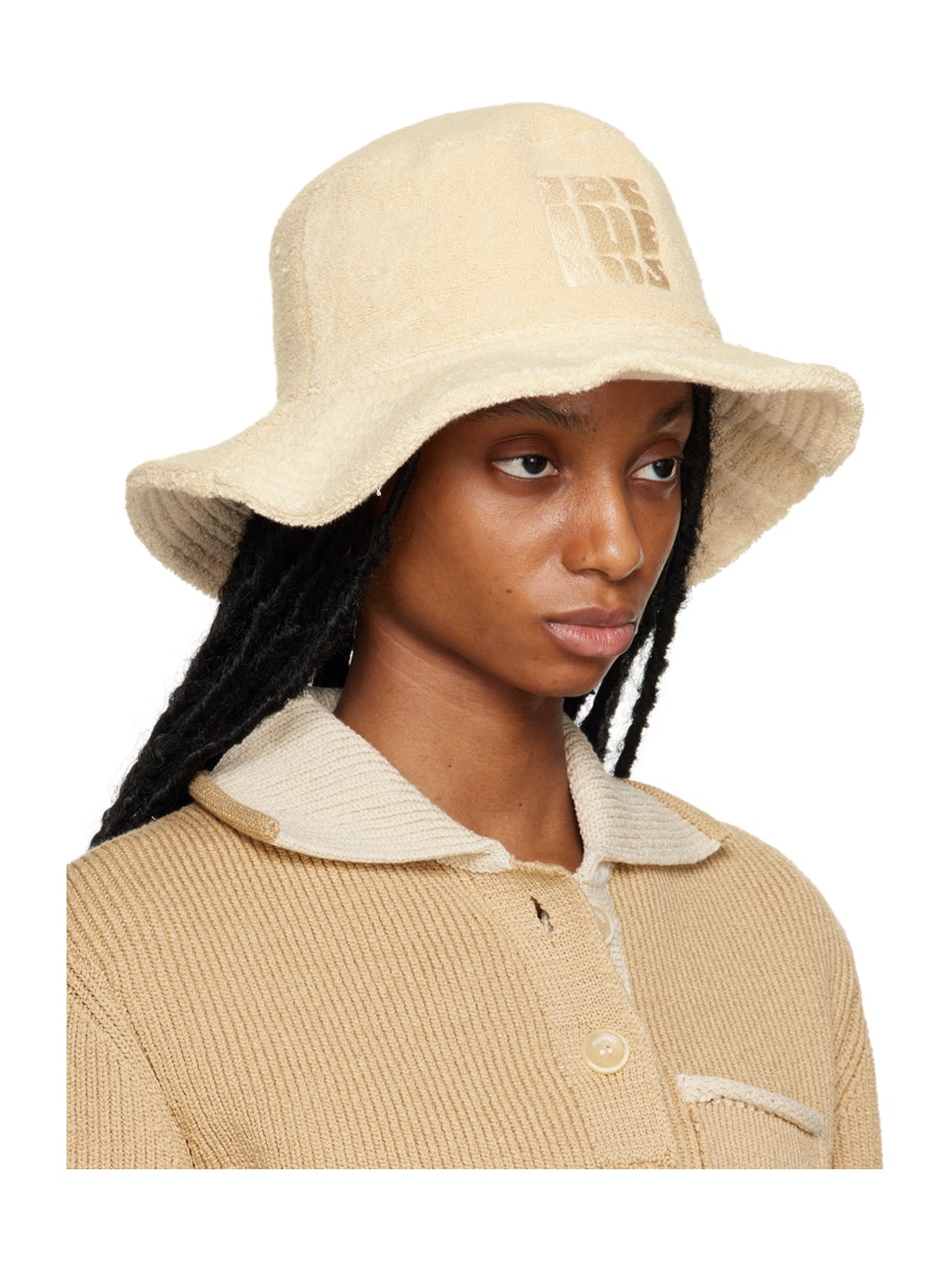 Beige Le Raphia 'Le Bob Bandho' Bucket Hat - 2