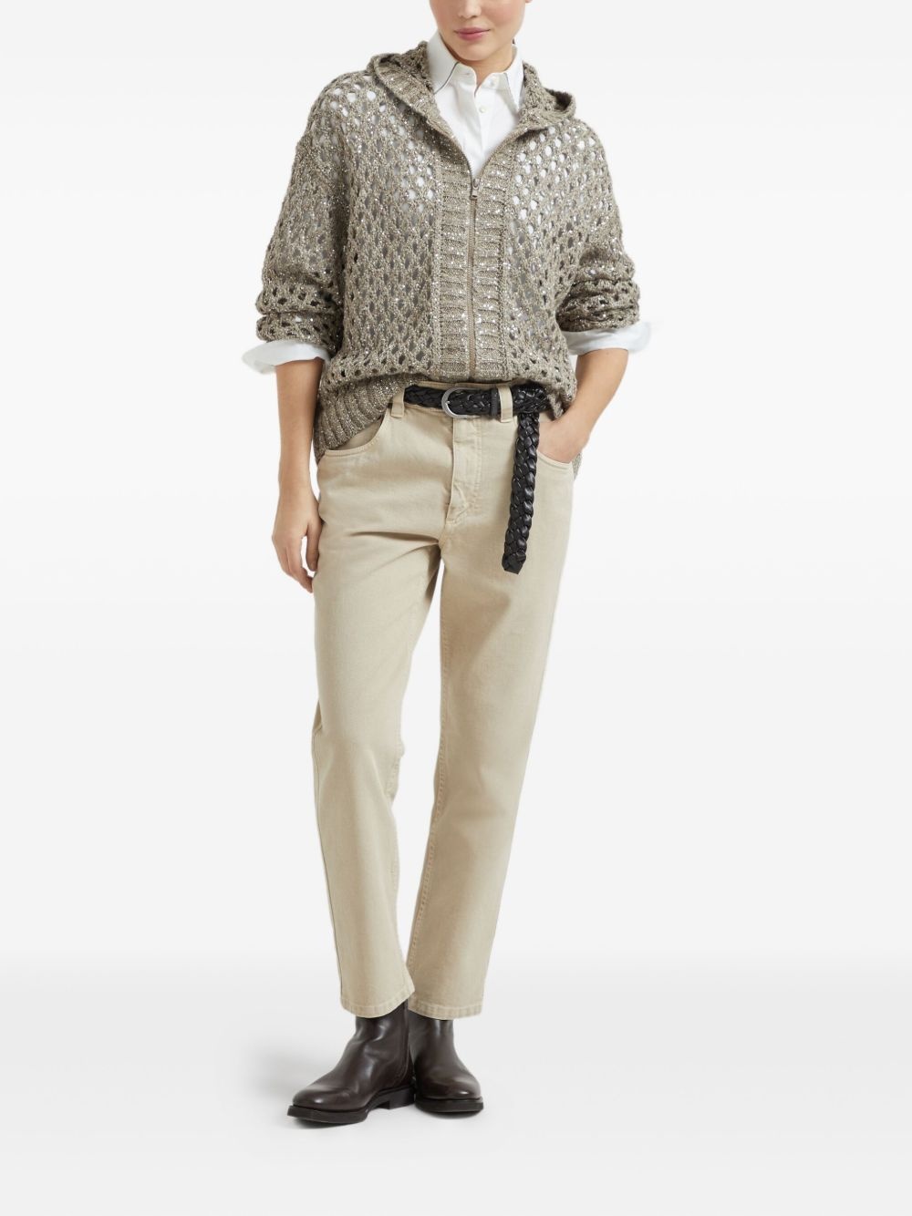 dazzling open-knit cardigan - 2