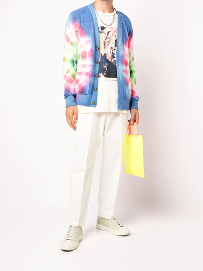 The Elder Statesman Olympus Heavy tie-dye knitted cardigan outlook