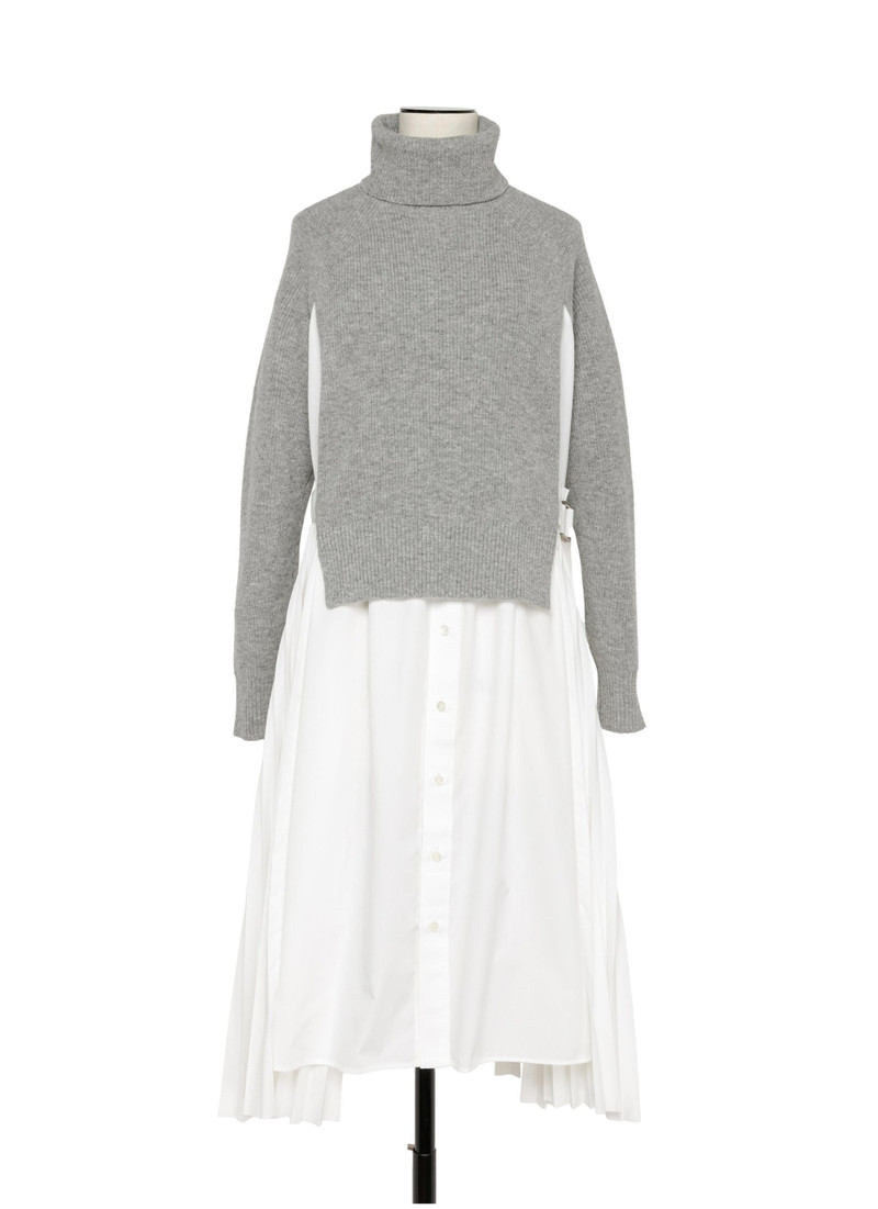 sacai knit dress Nylon Twill x Knit Dress  La Garonne