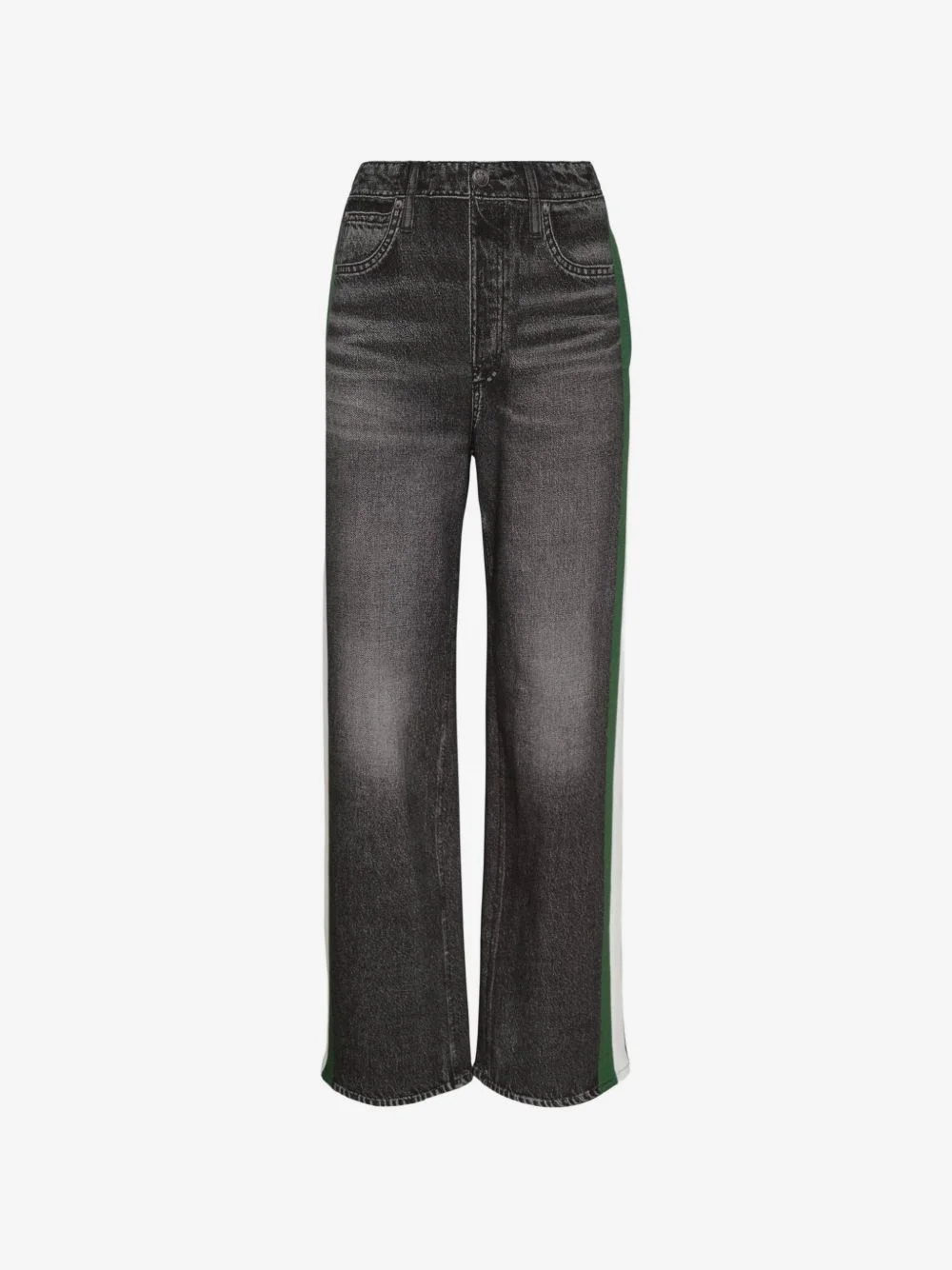 side-stripe wide-leg jeans - 1
