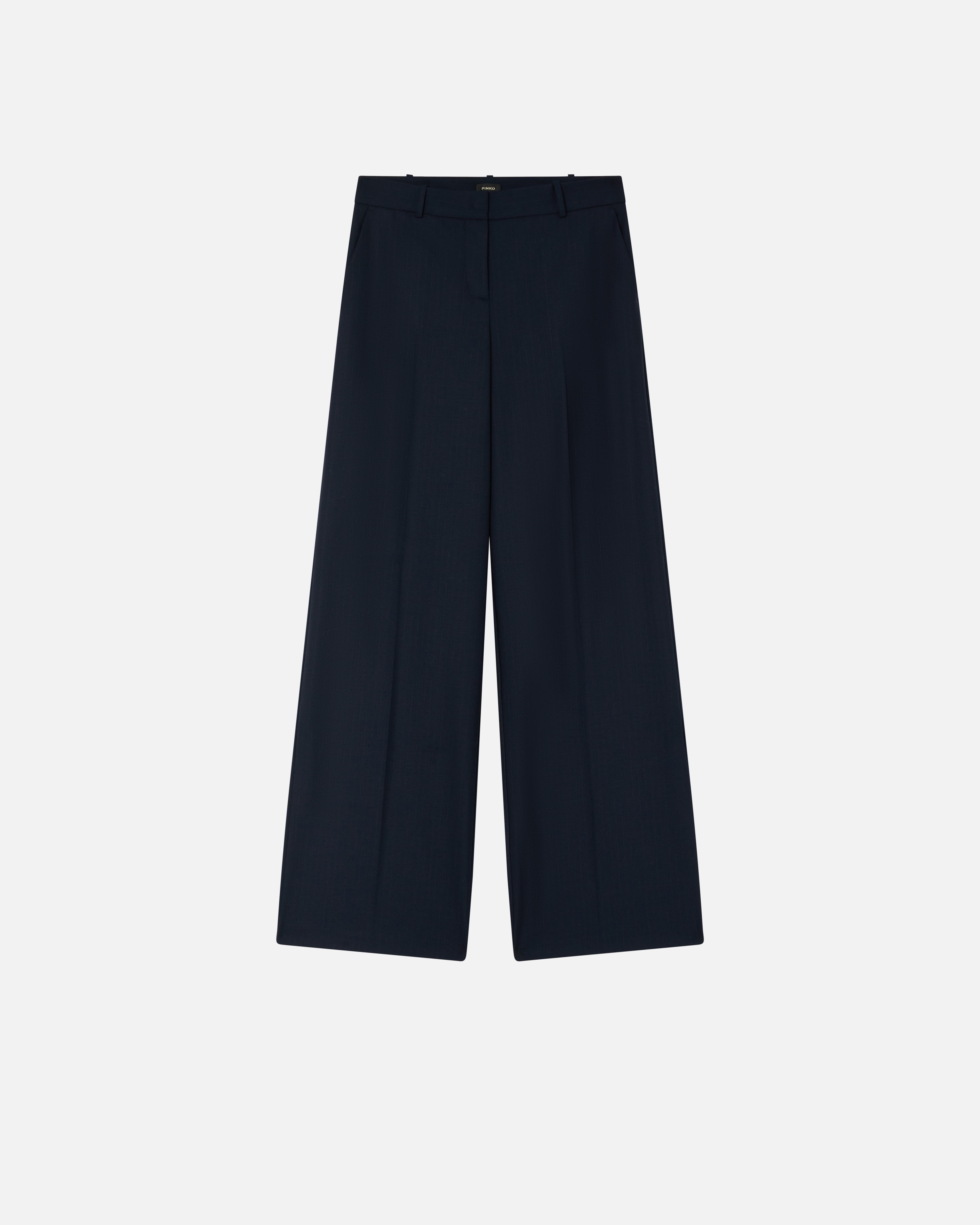 WIDE-LEG TROUSERS IN PINSTRIPED FABRIC - 1