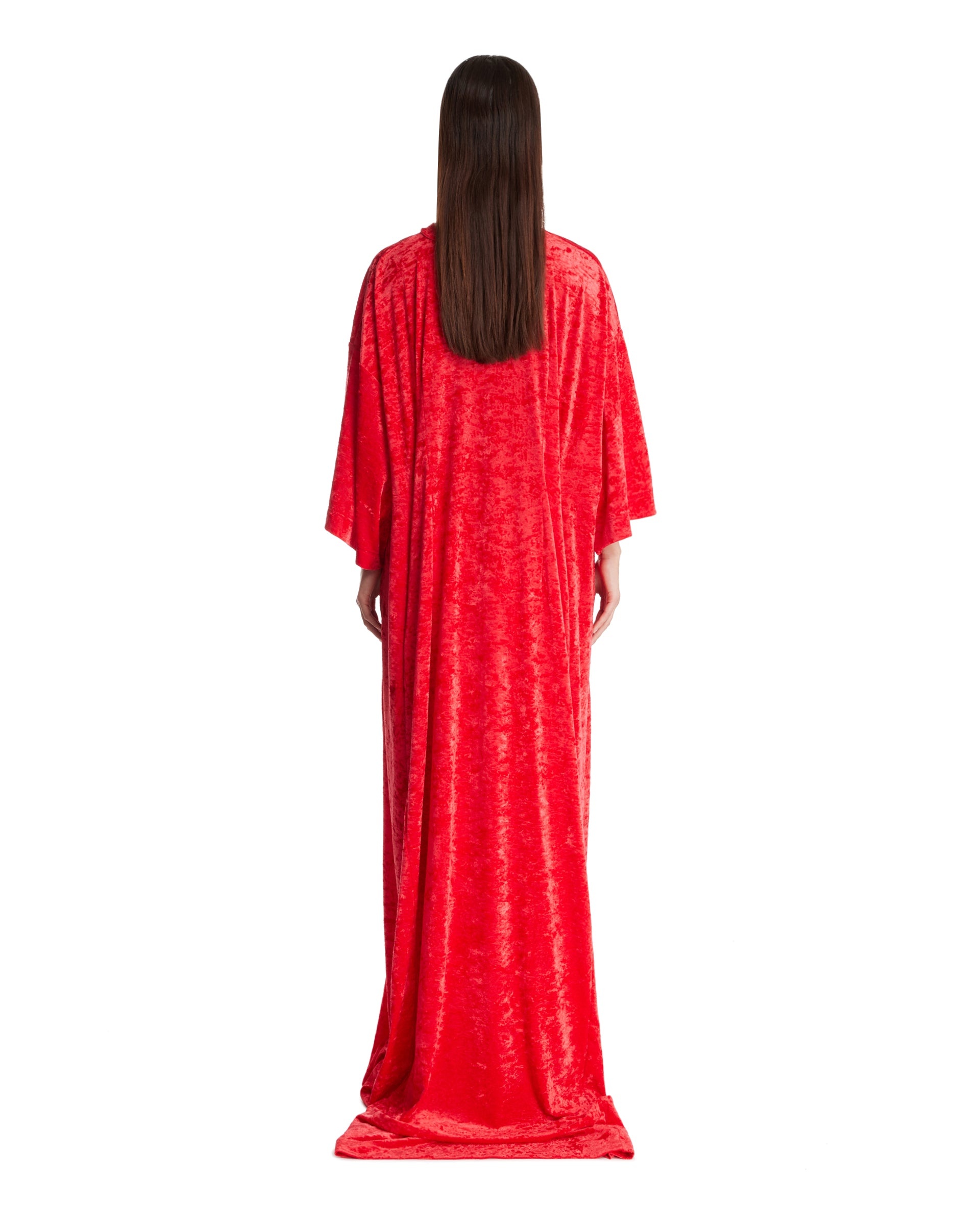 Red Velvet Tunic Dress - 3