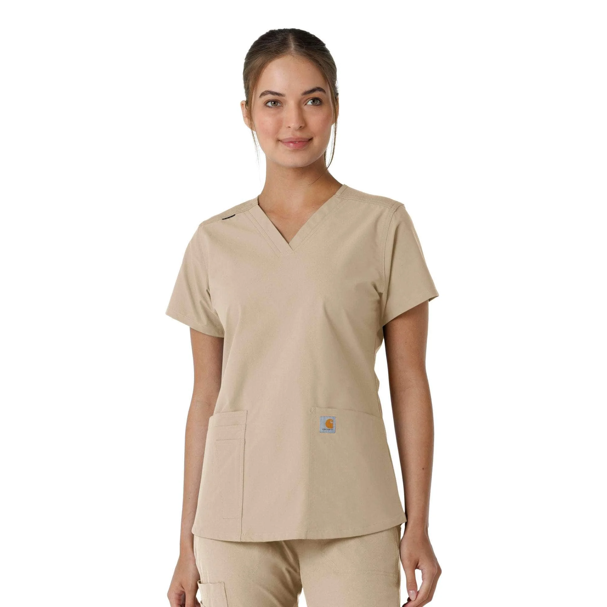 Women's Force Essentials V-Neck Knit Panel Scrub Top - 1