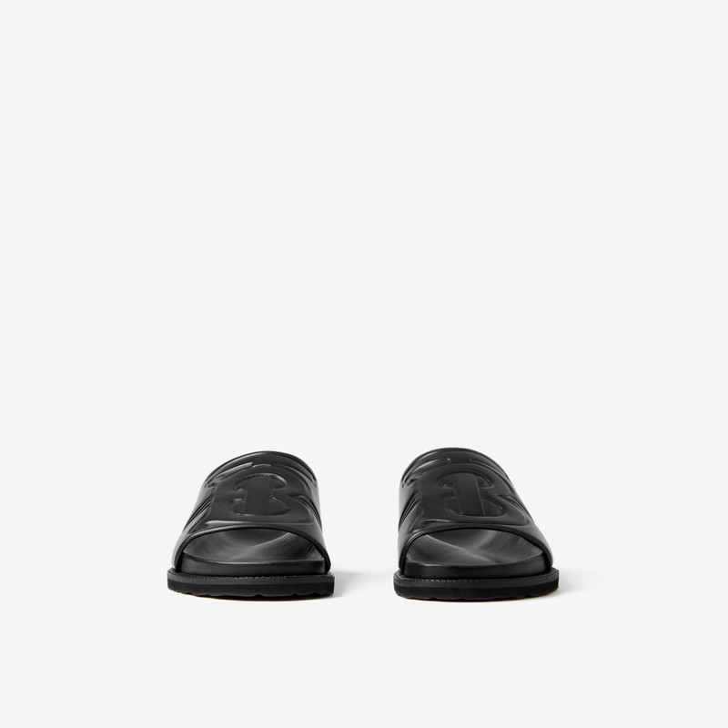 Burberry Embossed Monogram Motif Leather Slides outlook