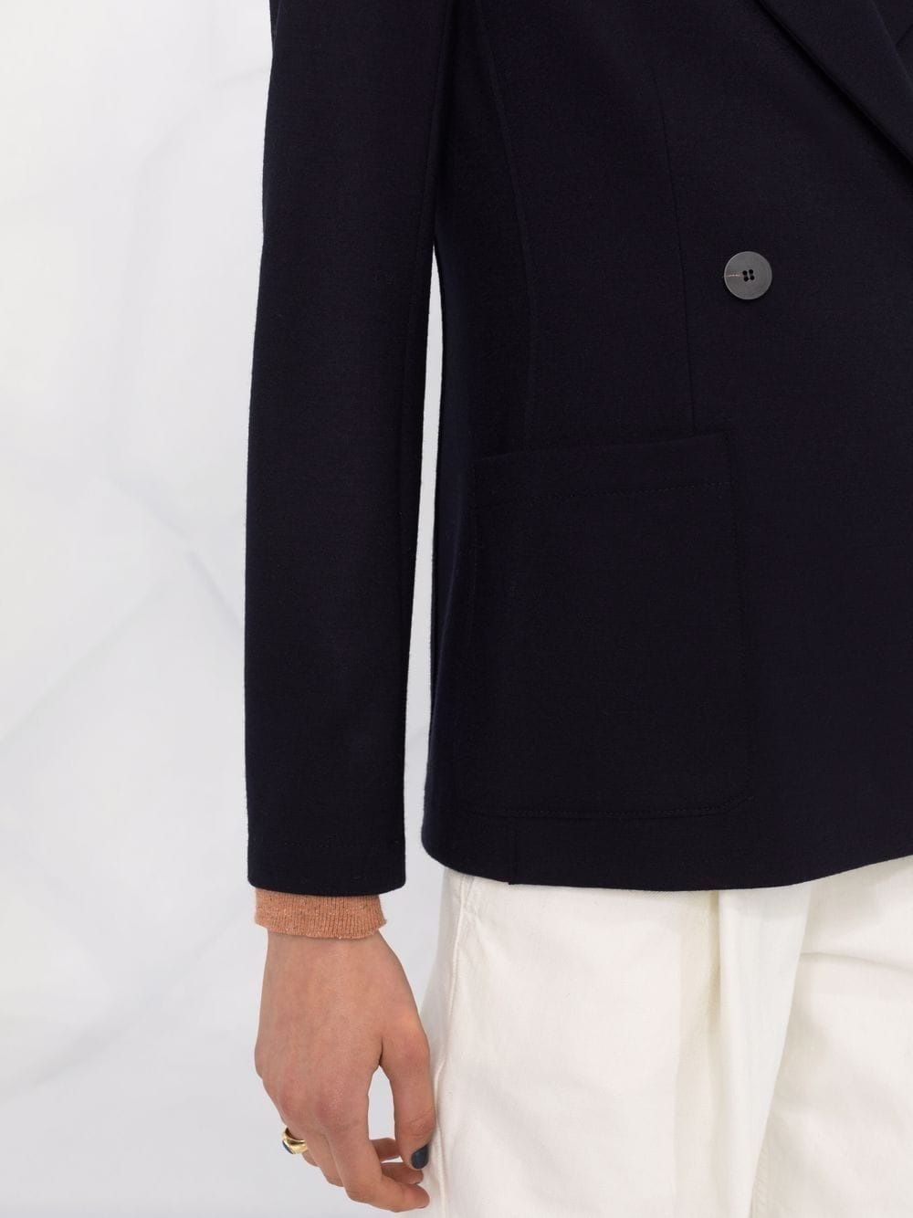 double-breasted virgin wool blazer - 5