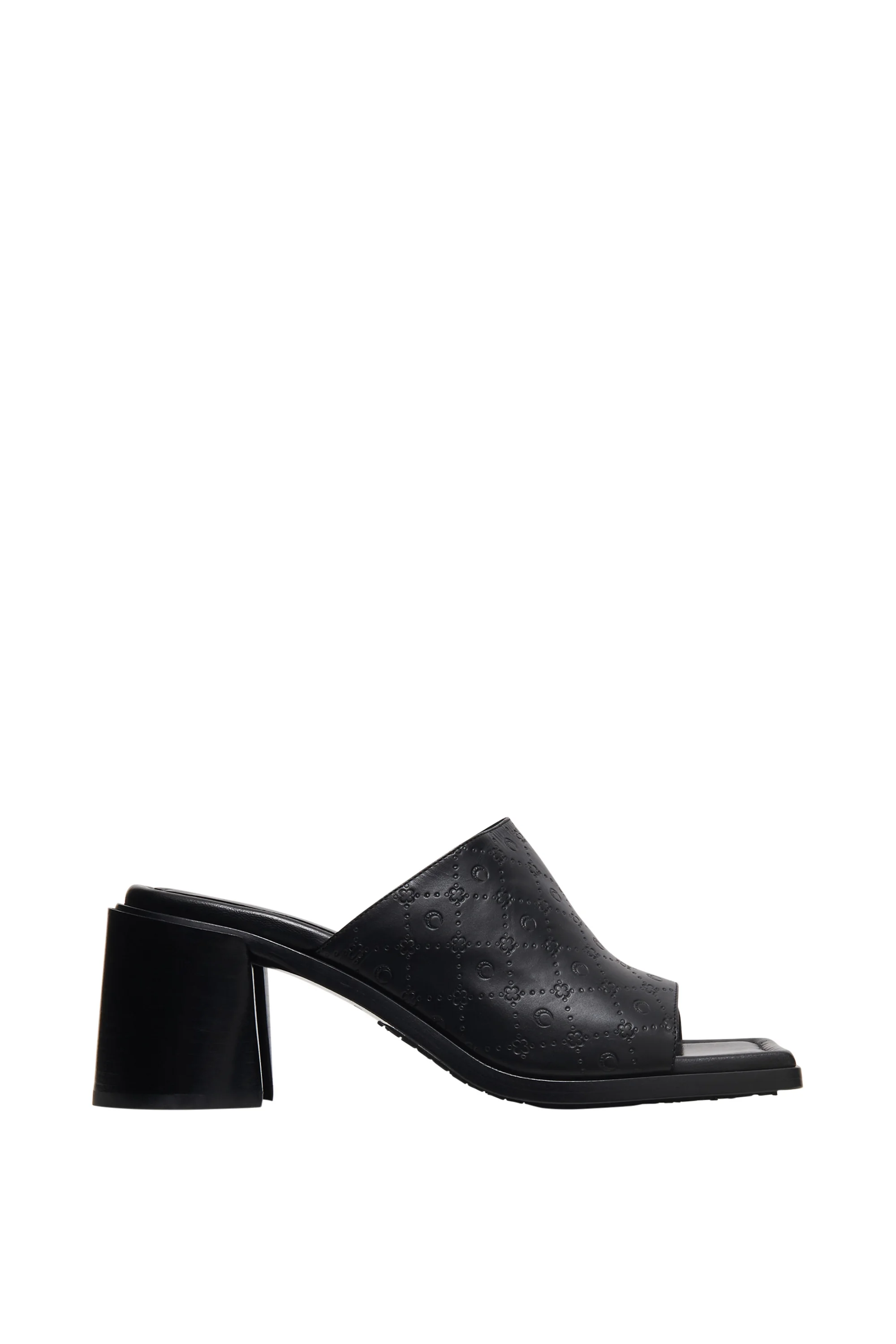 Embossed Leather MS Mules - 1