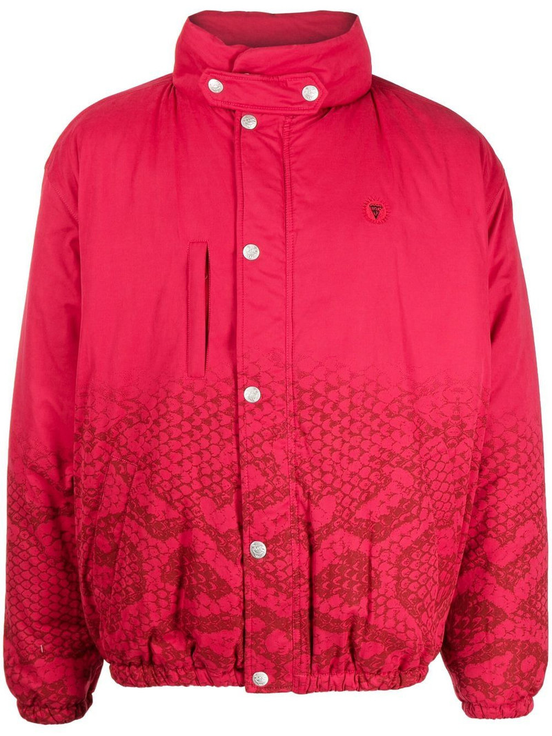 snakeskin-print padded jacket 1