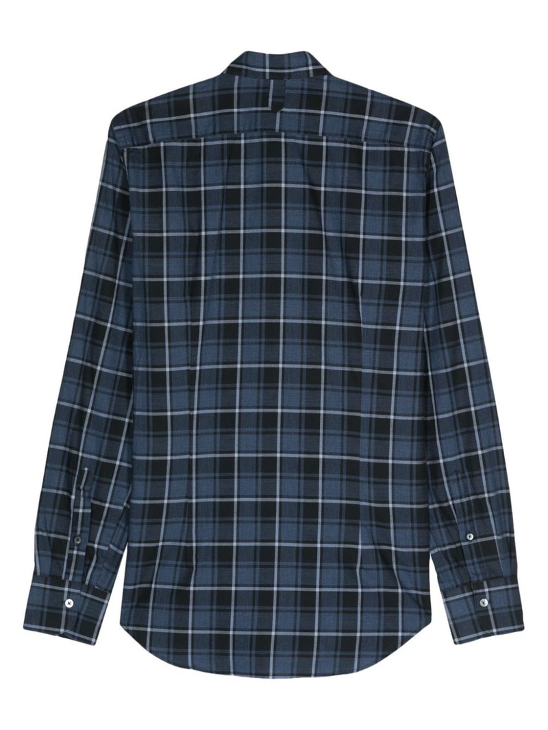 Canali check-pattern cotton shirt outlook