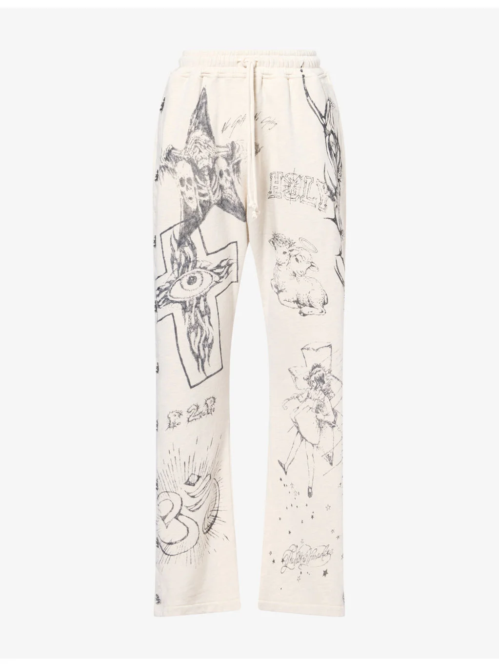 Graffiti Mirror Straight-Leg Cotton-Jersey Jogging Bottoms - 1