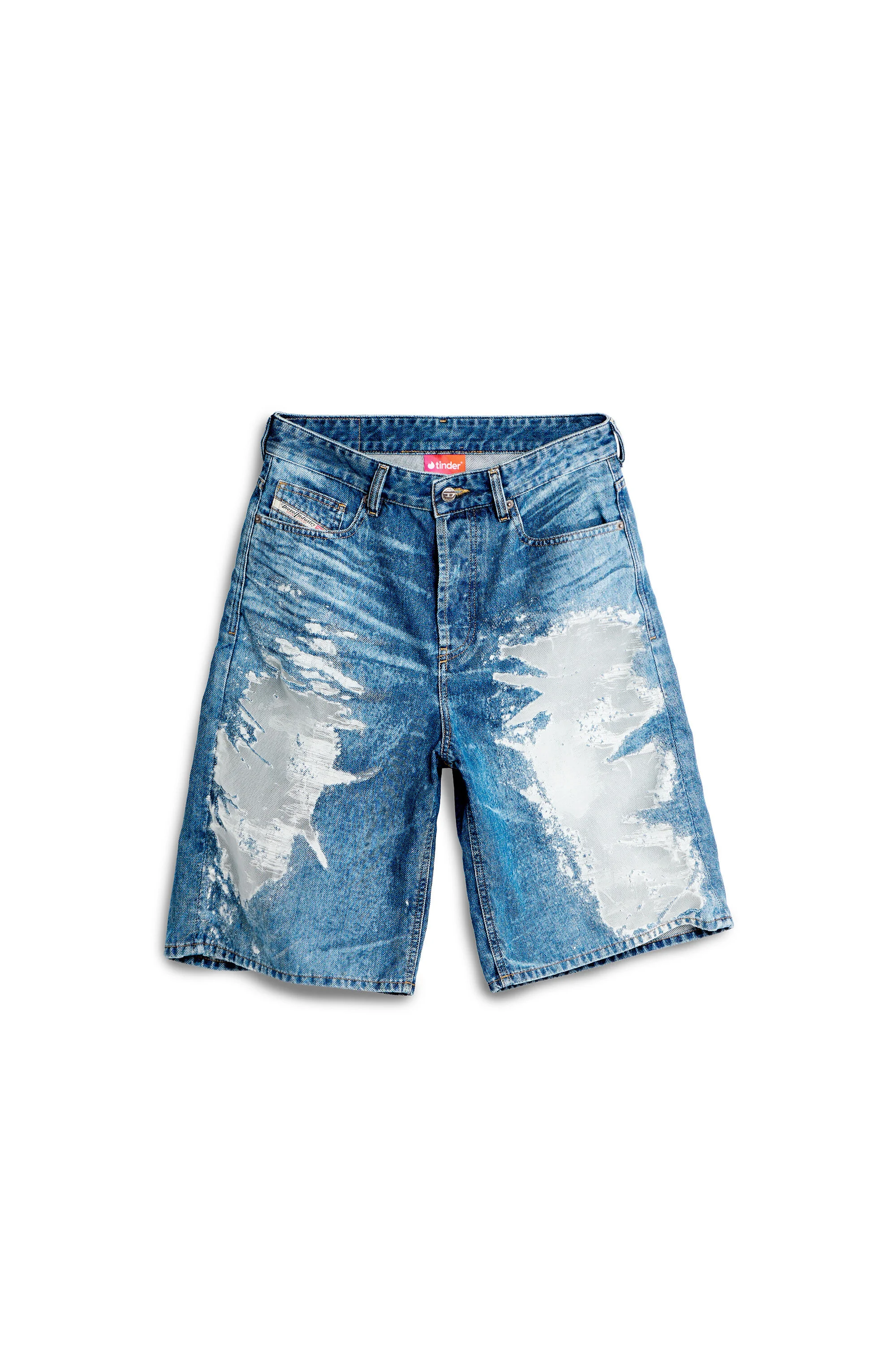 SHORTS IN DEVORÉ DENIM - 1