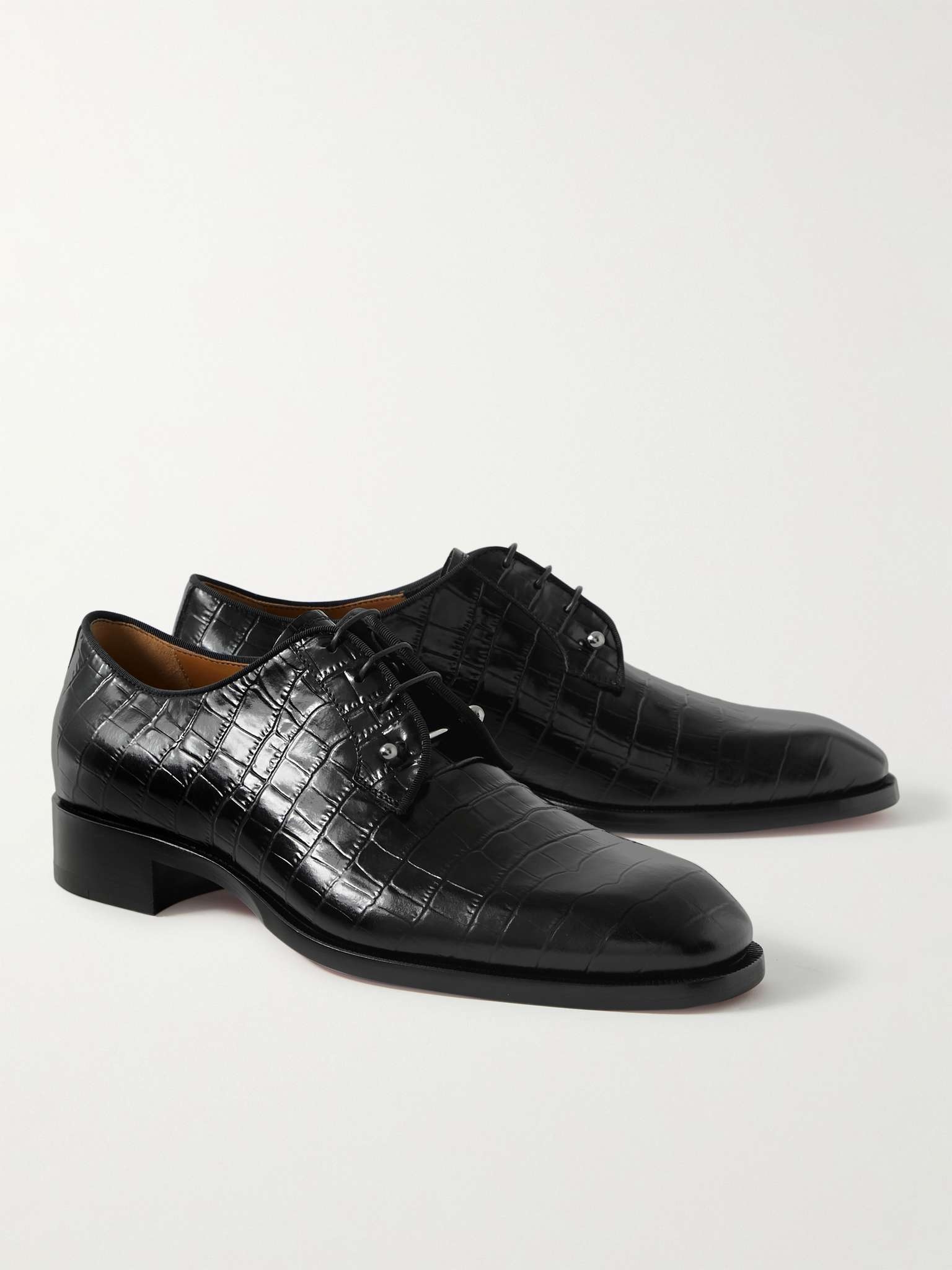 Christian Louboutin Chambeliss Croc-Embossed Derby Shoes
