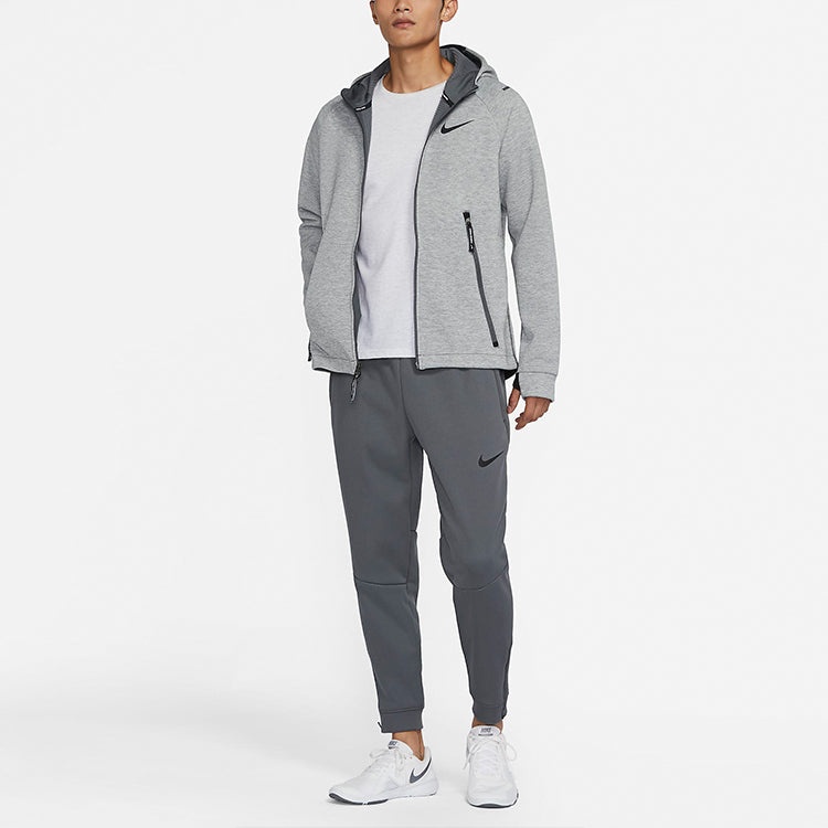 Nike Pro Therma-FIT Full-length zipper Cardigan Knit Training Hooded Jacket Gray DD1879-068 - 5