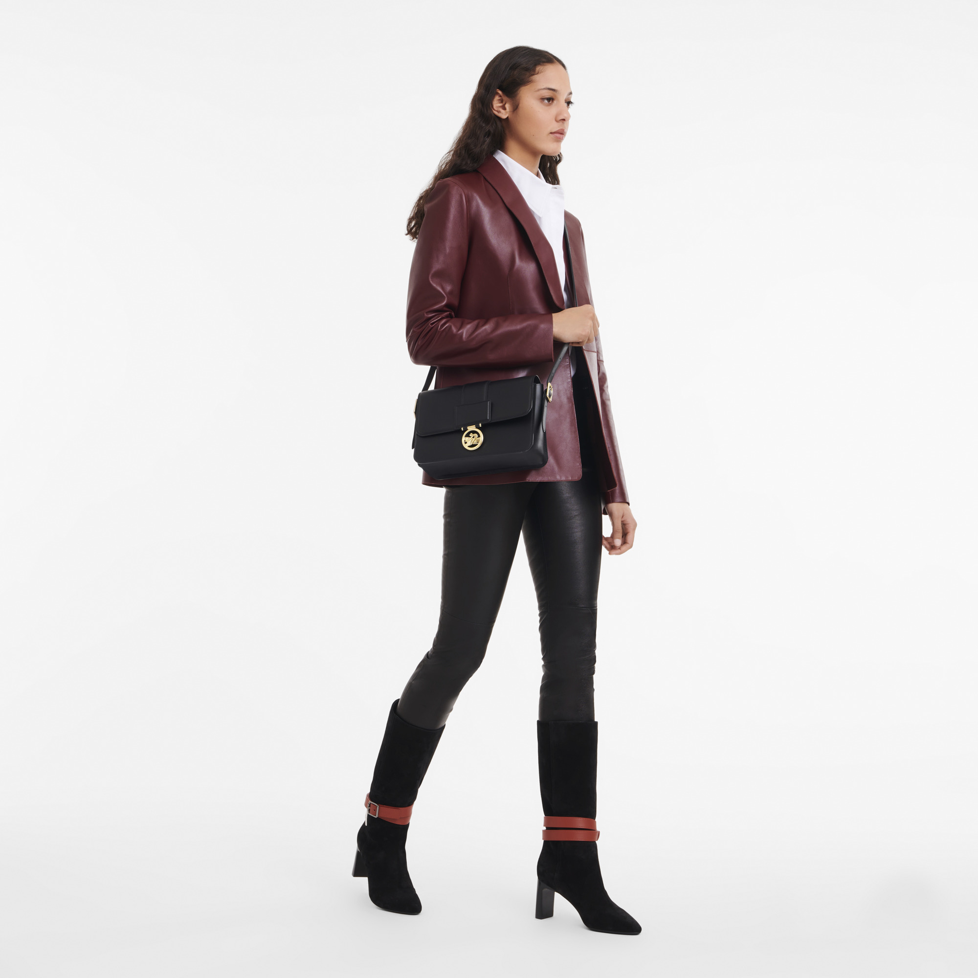 Box-Trot M Crossbody bag Black - Leather - 2